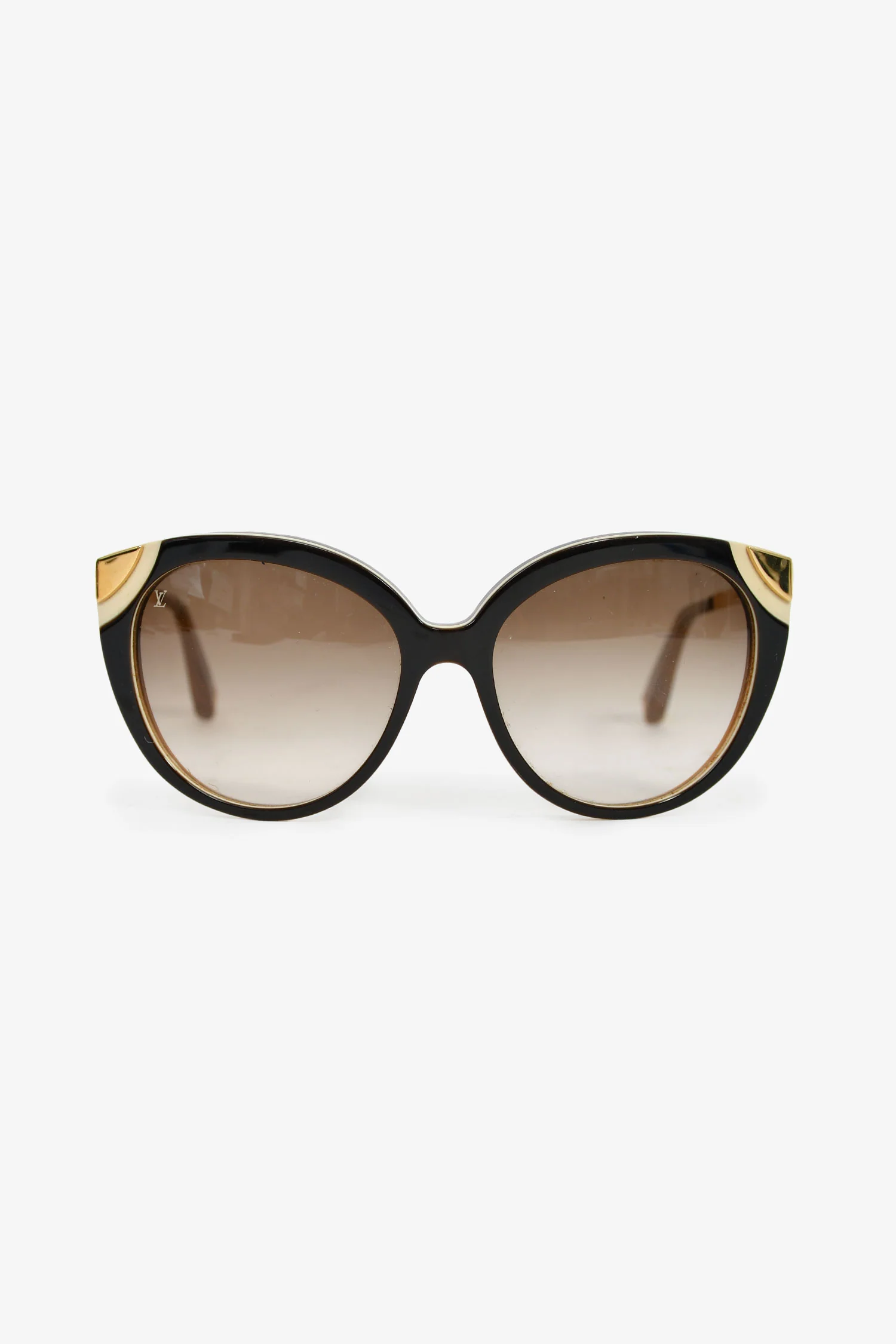 Louis Vuitton Brown/Gold Acrylic Cat Eye Logo Sunglasses