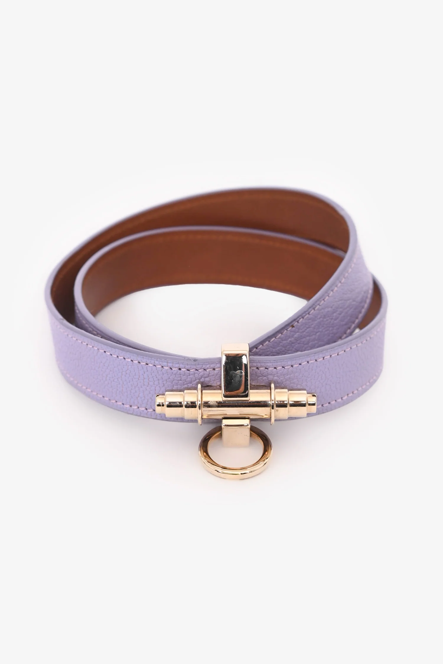 Givenchy Purple Leather Obsidian Wrap Bracelet