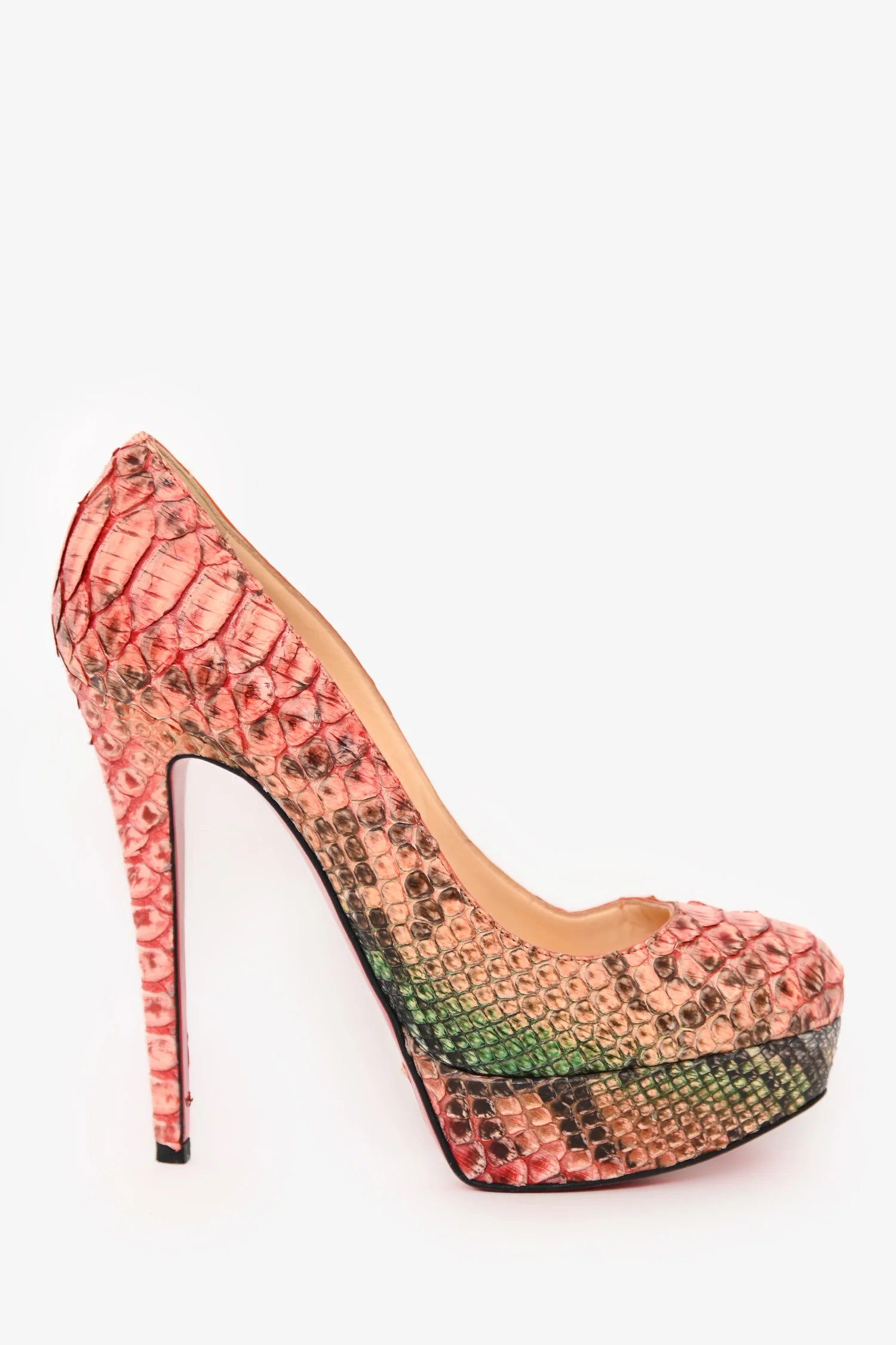 Christian Louboutin Pink Python Platform Heels Size 36.5