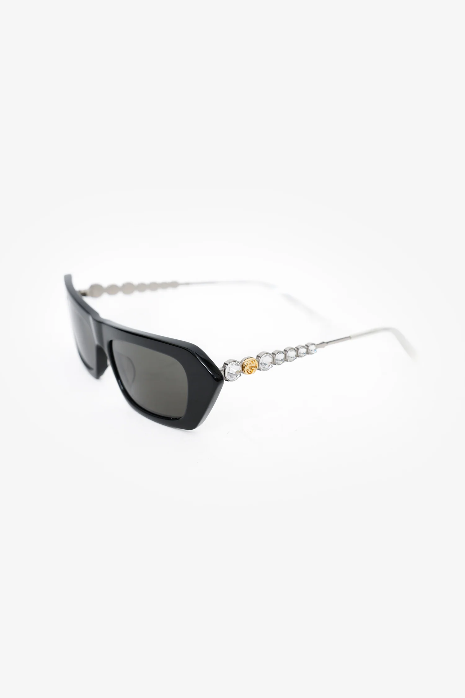 Gucci Black Crystal Rectangle Sunglasses
