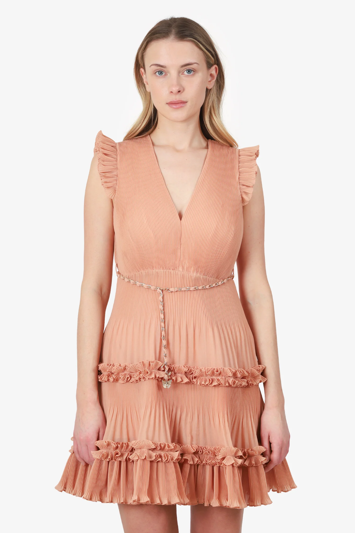 Zimmerman Dusty Rose Pleated Mini Dress Size 1