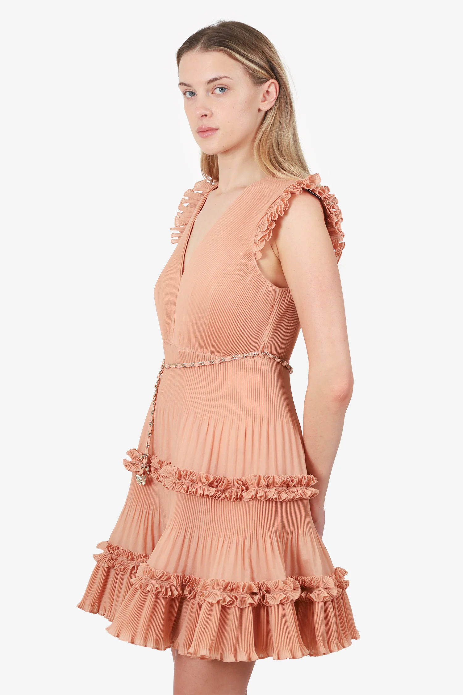 Zimmerman Dusty Rose Pleated Mini Dress Size 1