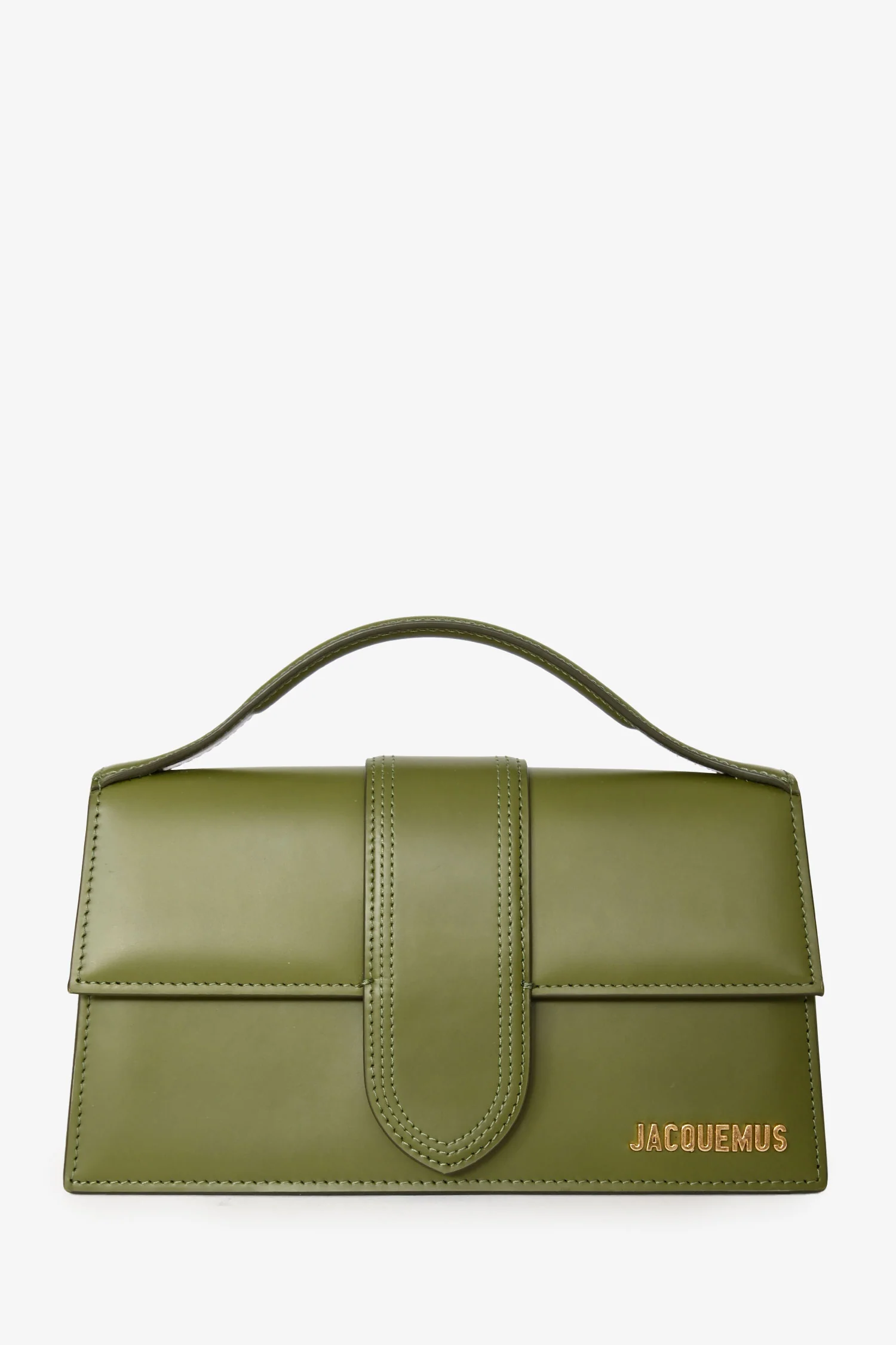 Jacquemus Olive Green Leather Le Grand Bambino with Strap