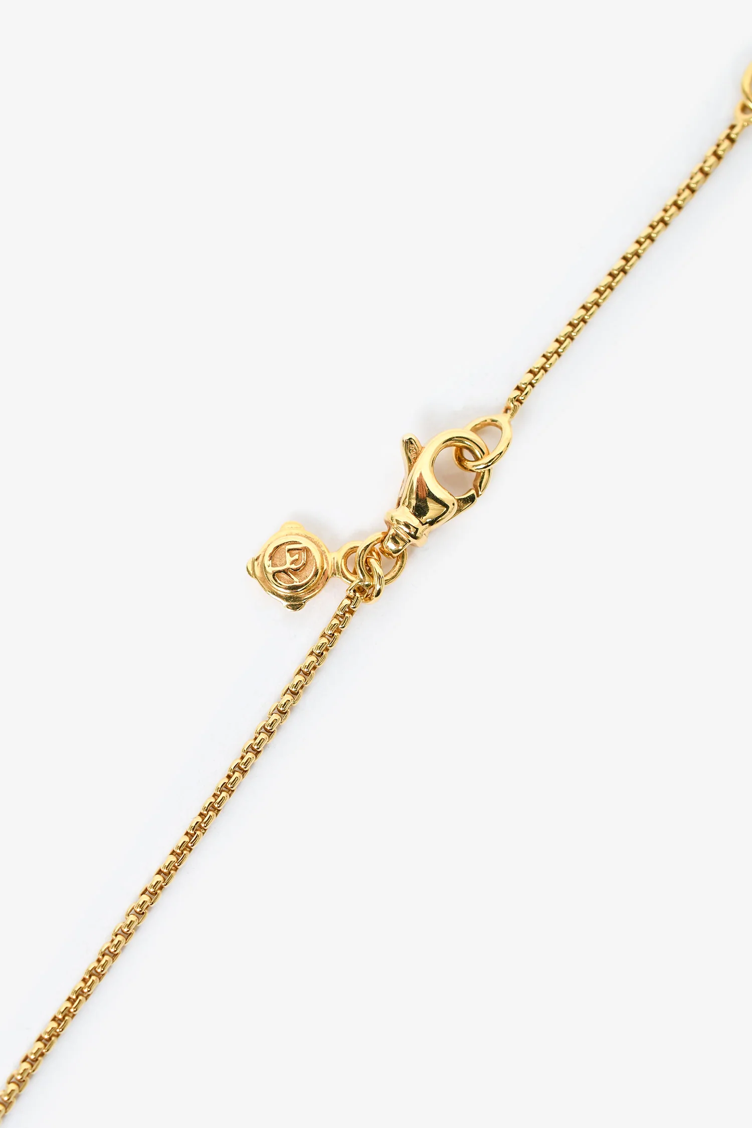 David Yurman 18K Yellow Gold Stax Green Pendant Necklace