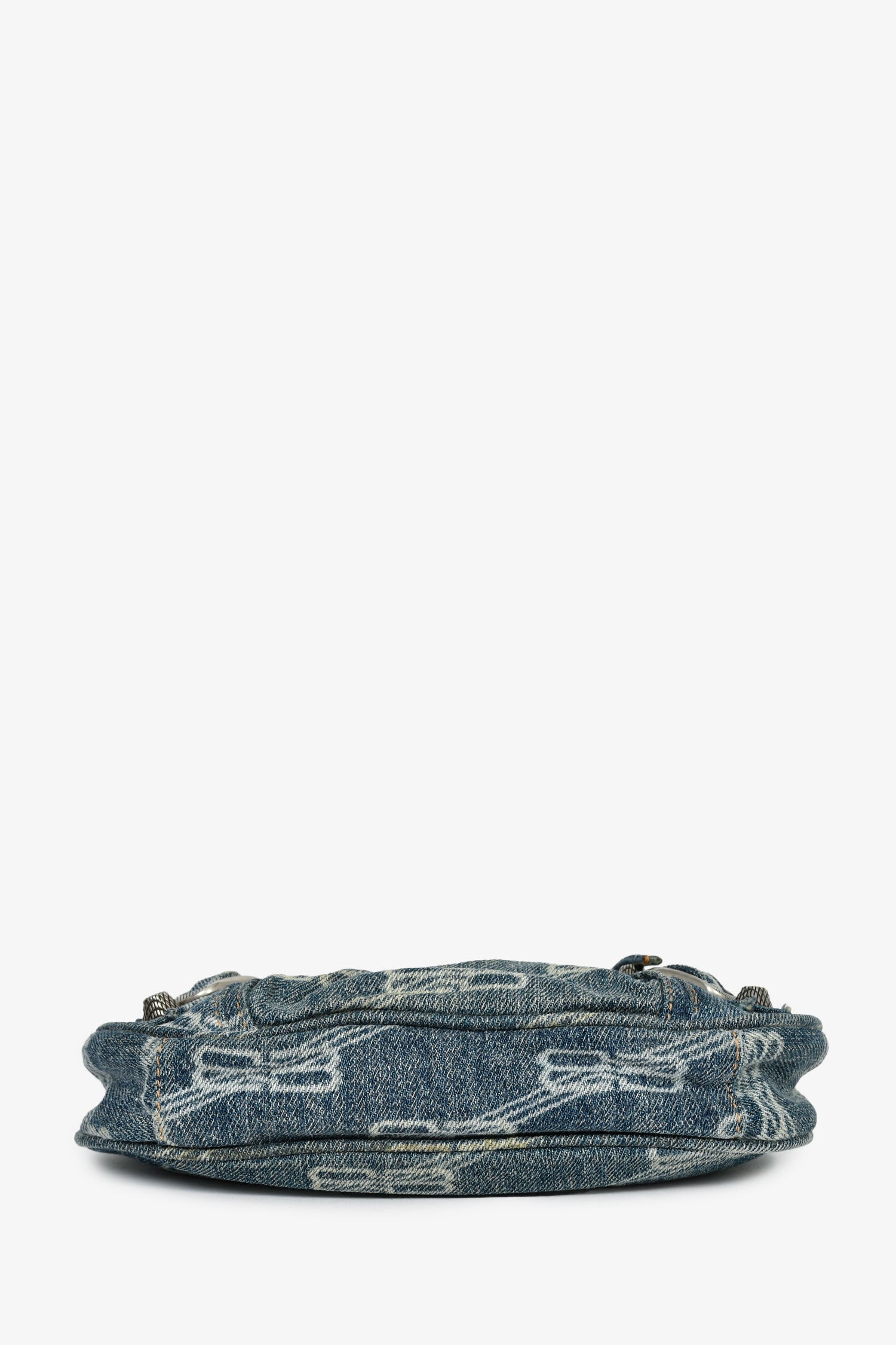 Balenciaga Blue Denim Le Cagole Mini BB Cagoule Bag With Strap