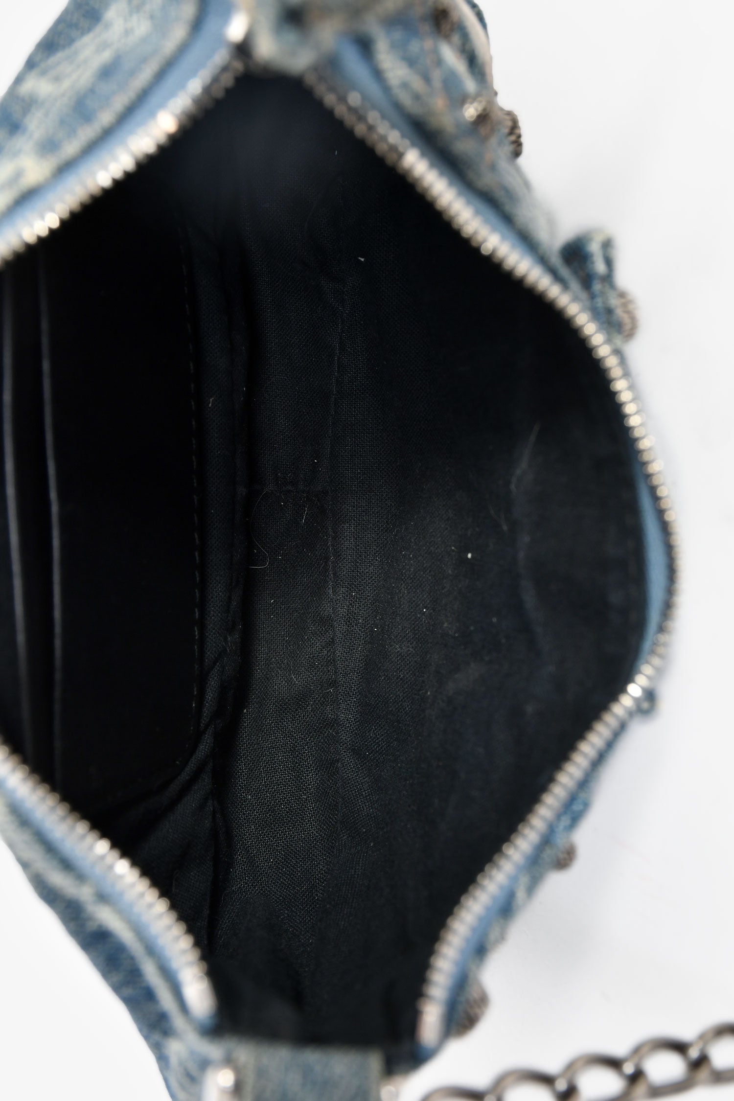 Balenciaga Blue Denim Le Cagole Mini BB Cagoule Bag With Strap