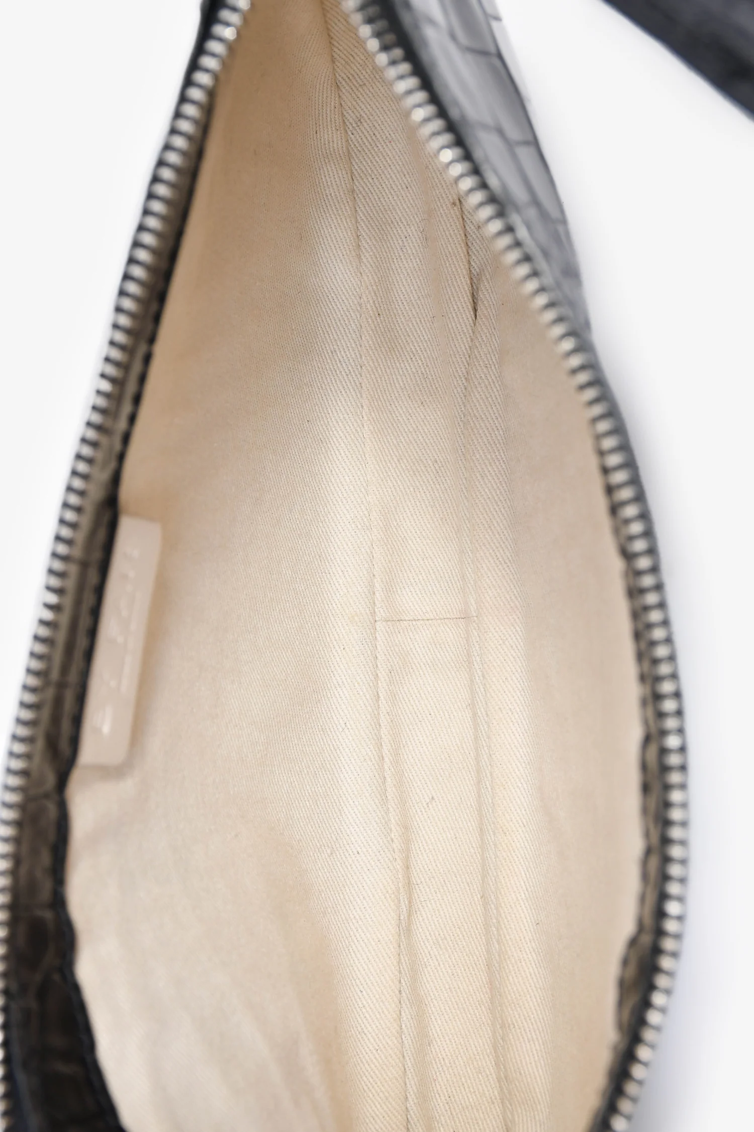 By Far Black Crocodile Embossed 'Rachel' Shoulder Bag