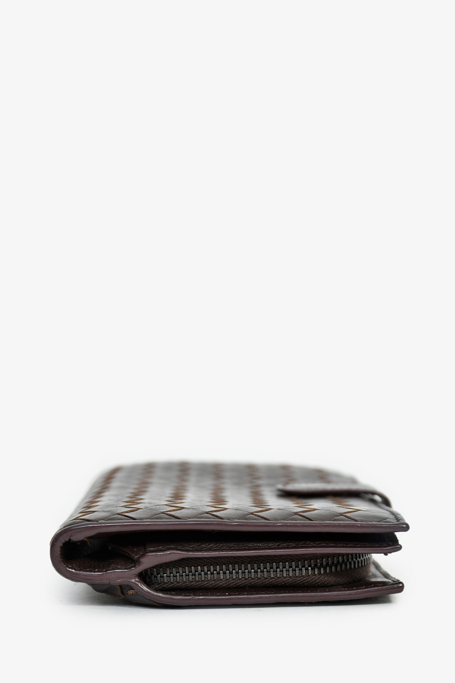 Bottega Veneta Brown Leather Intrecciato Long Wallet