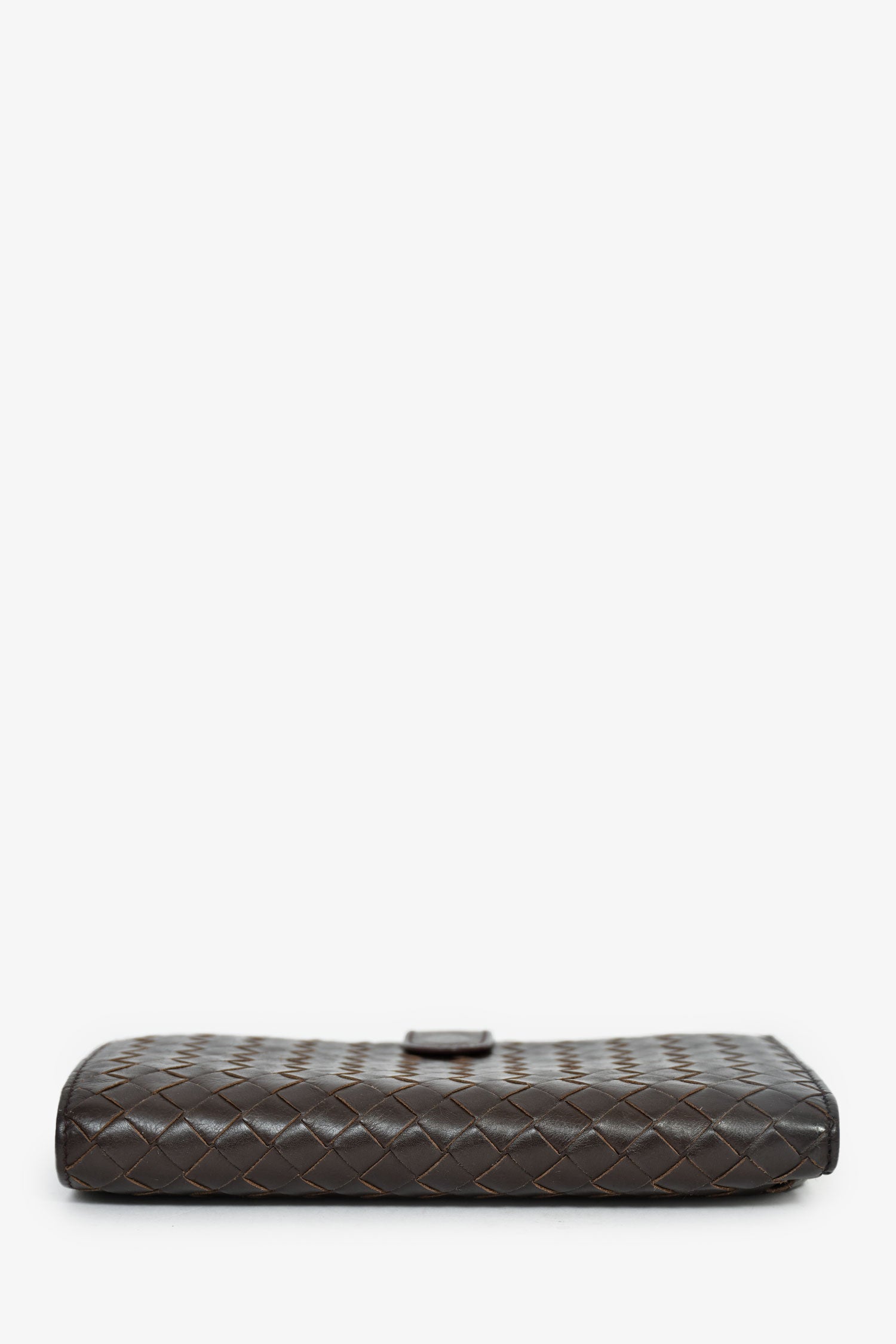 Bottega Veneta Brown Leather Intrecciato Long Wallet