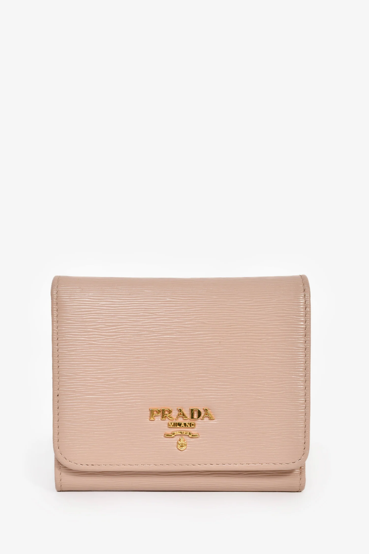 Prada Pink Leather Logo Small Wallet