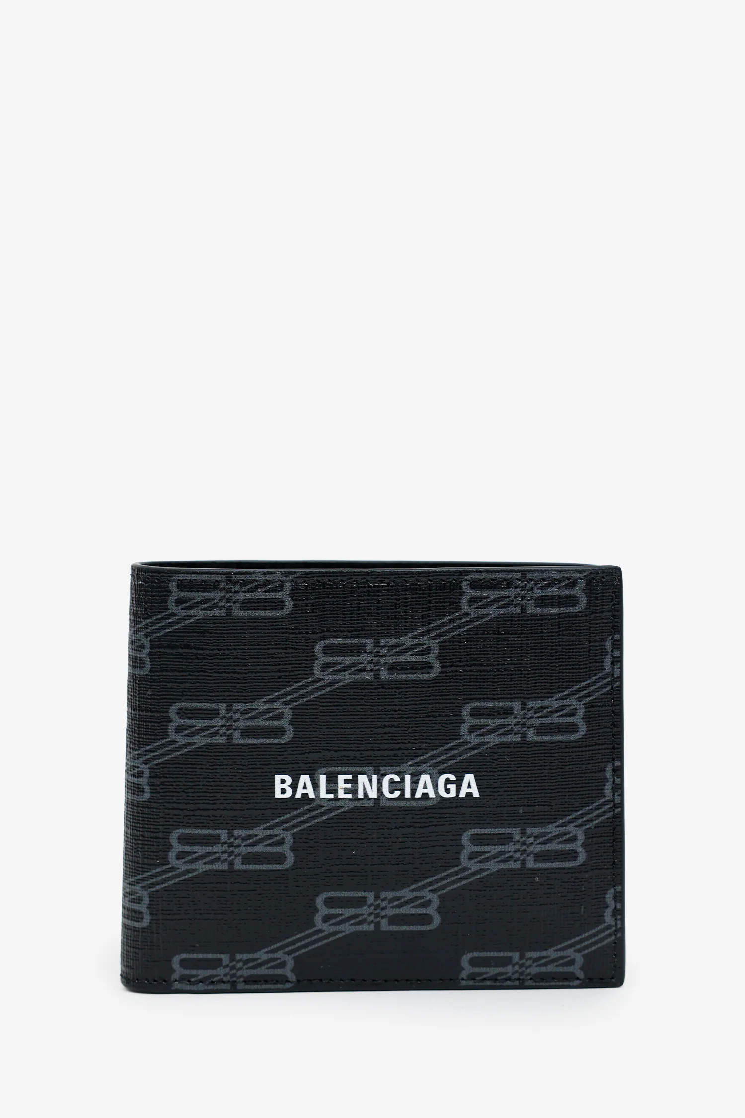 Balenciaga Black Logo-Print Cross Billfold Wallet