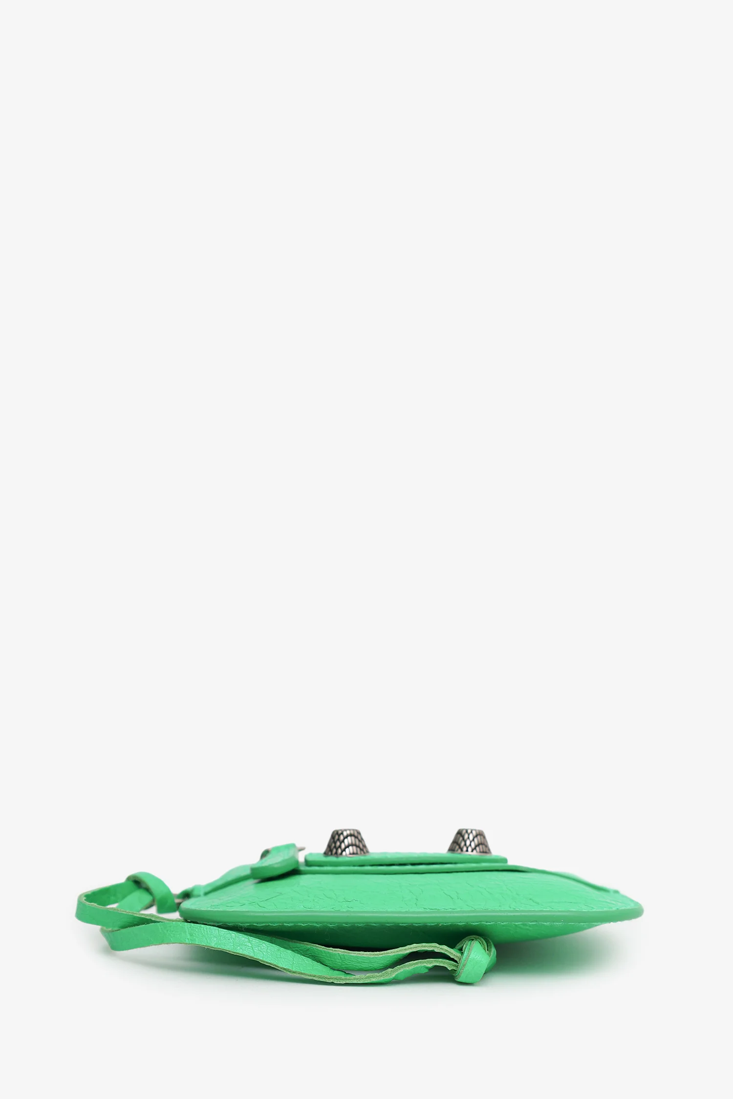 Balenciaga Green Leather Le Cagole Zip Card Holder