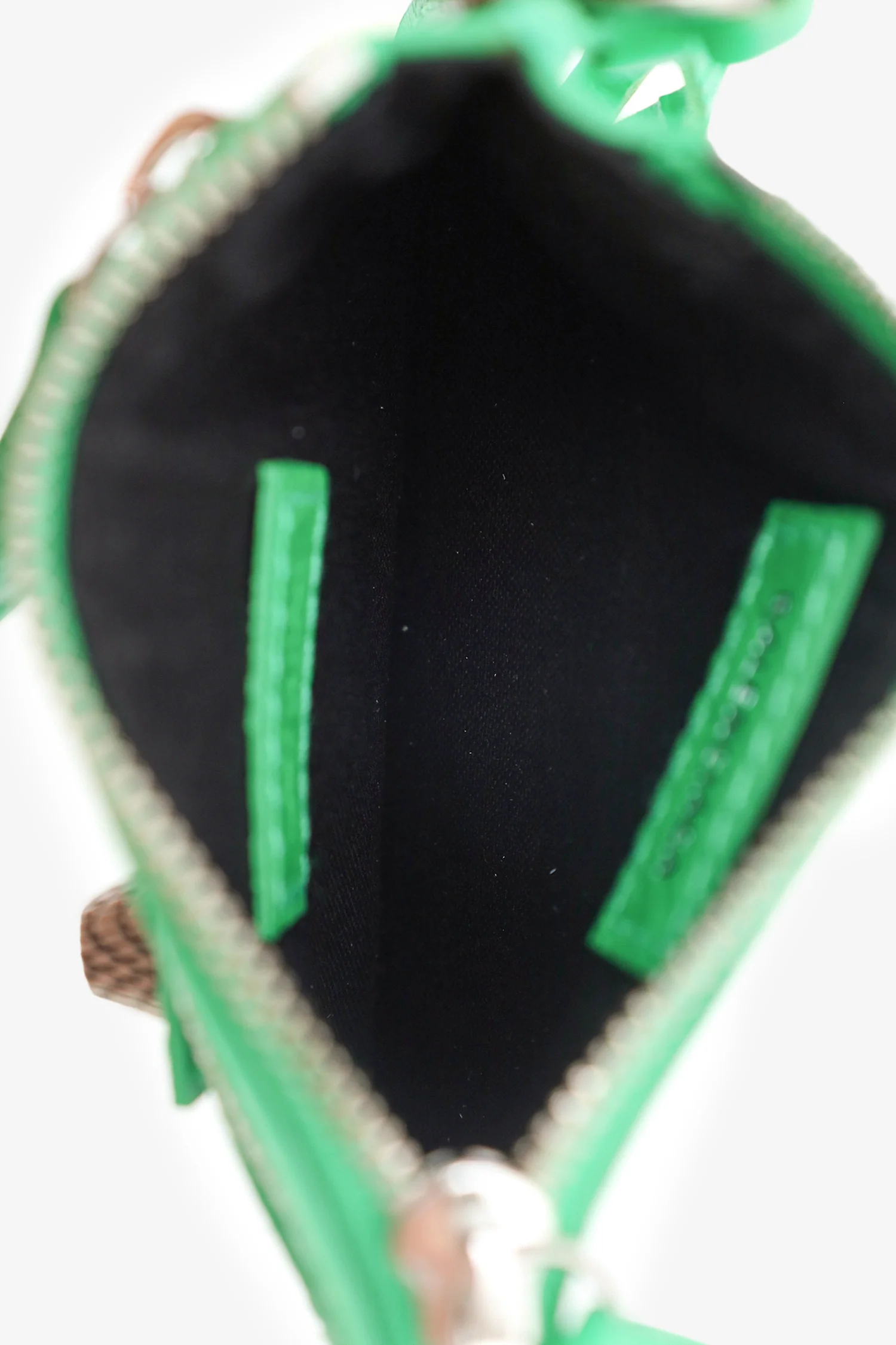 Balenciaga Green Leather Le Cagole Zip Card Holder