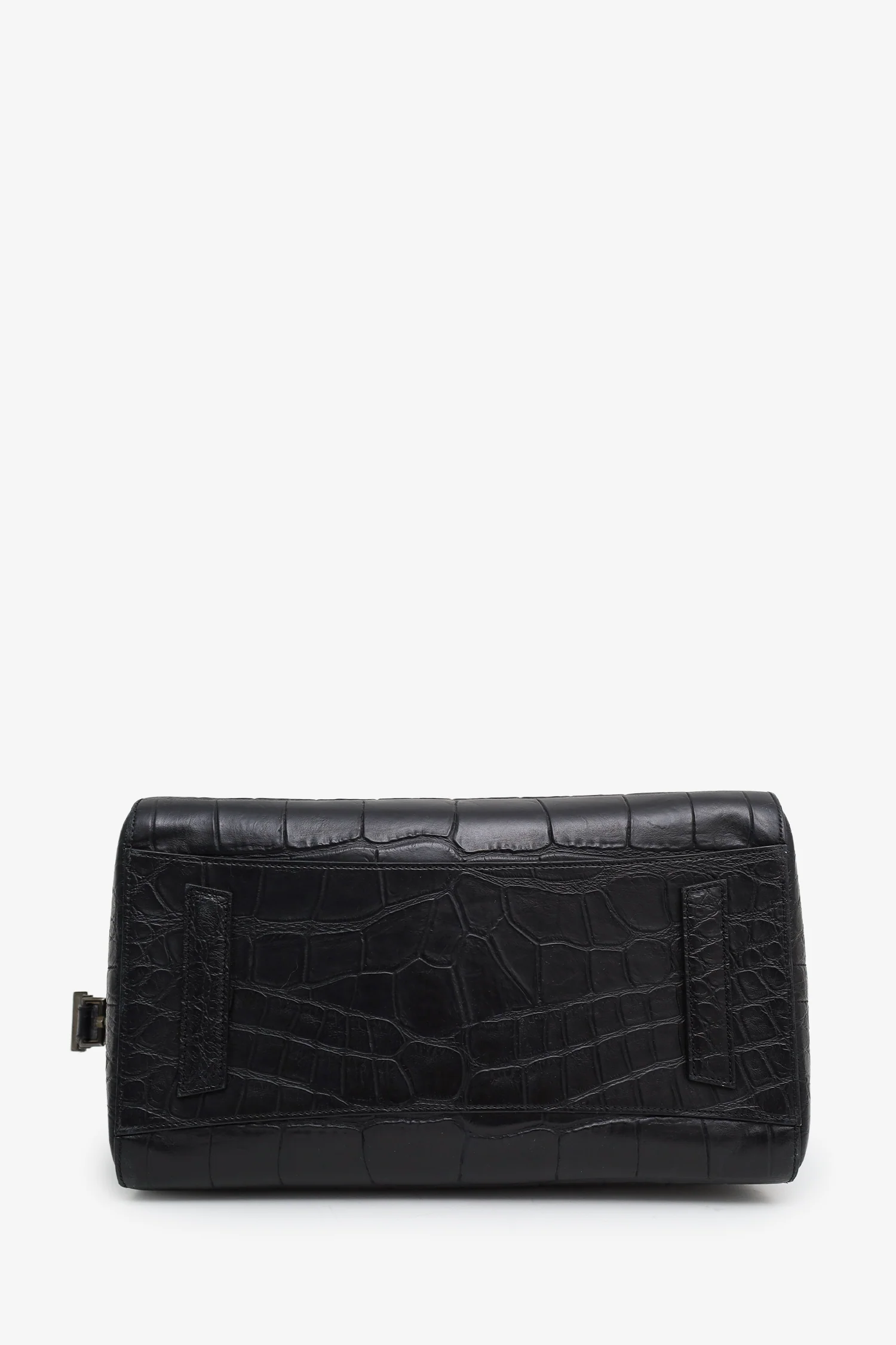 Givenchy Black Embossed Medium Antigona Top Handle Bag With Strap