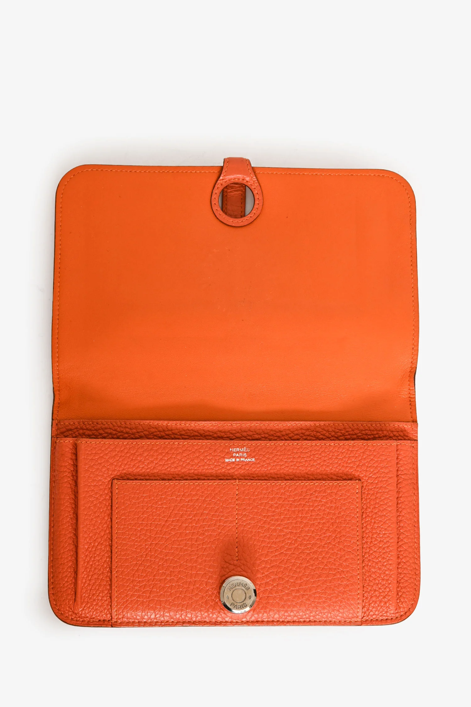 Hermès Orange Togo Leather Dogan Wallet