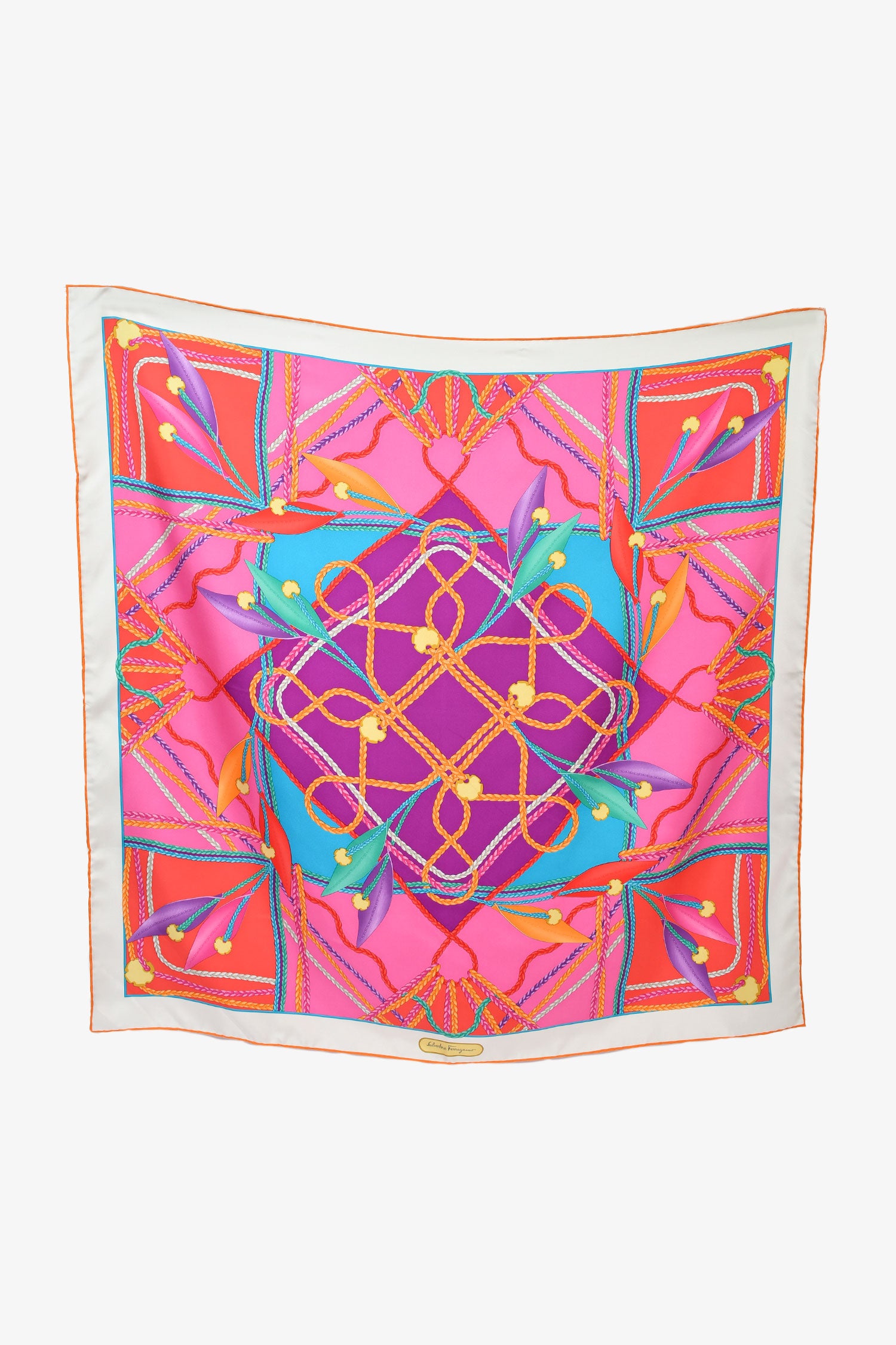 Salvatore Ferragamo Pink/Multicolour Silk Scarf