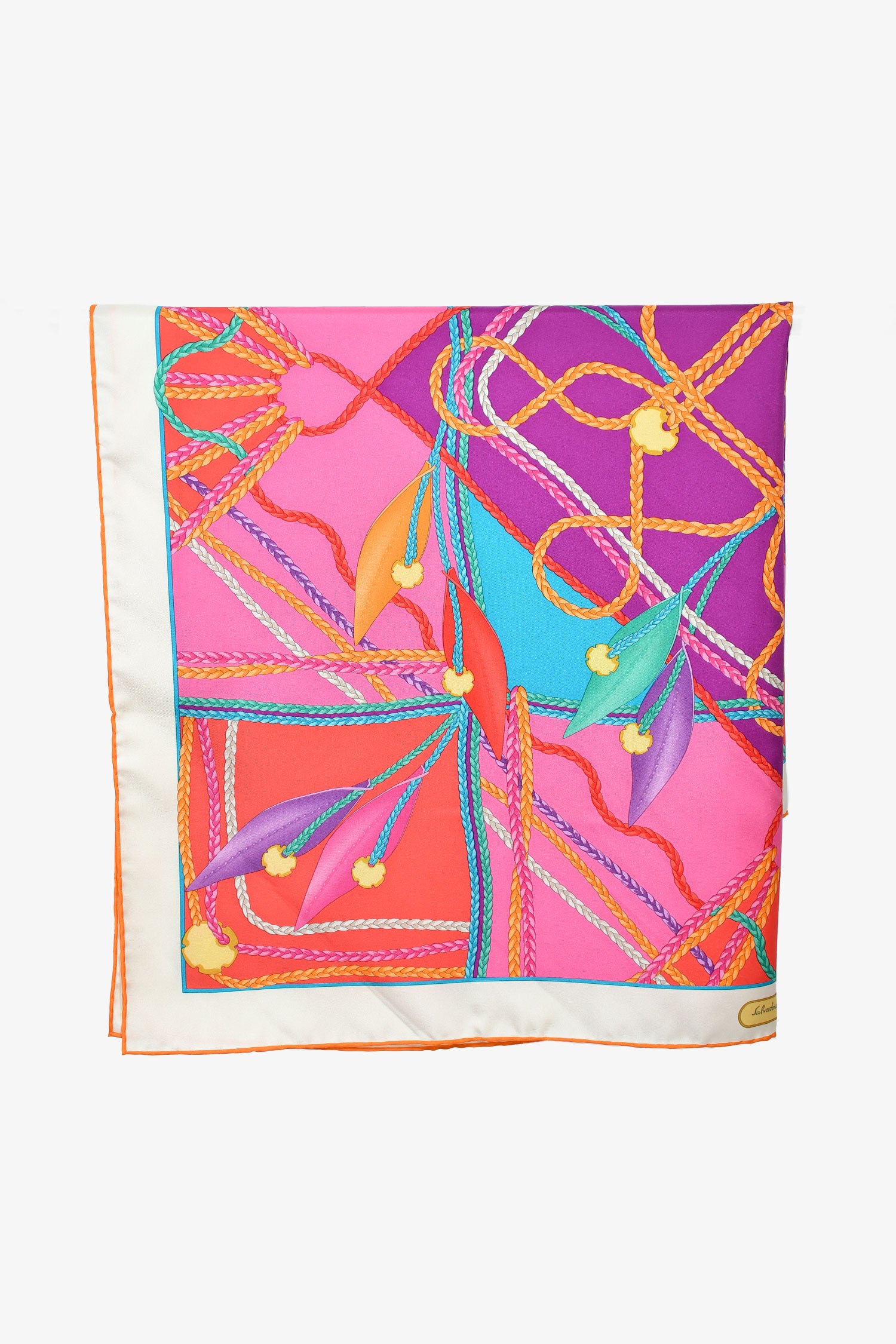 Salvatore Ferragamo Pink/Multicolour Silk Scarf