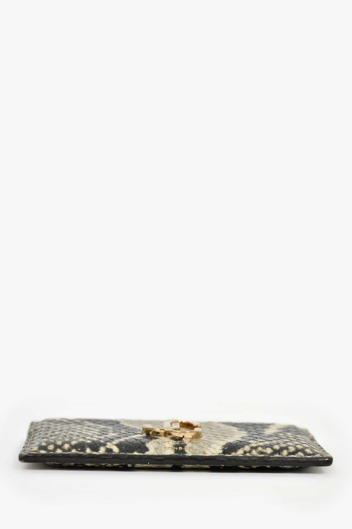 Jimmy Choo Grey/Black Snake Printed Card Holder