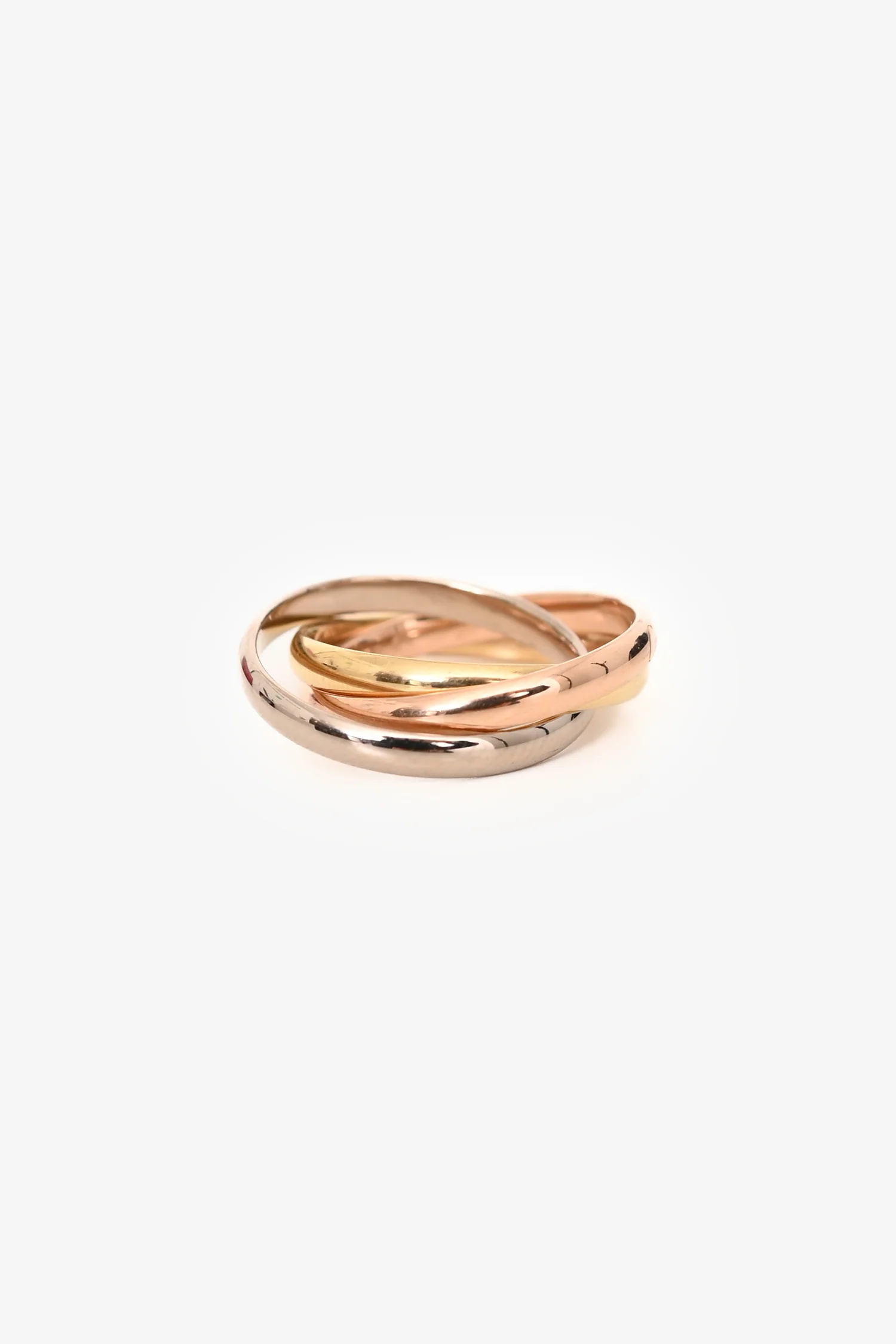 Cartier 18K Yellow/White/Rose Gold Trinity Ring Small Model Size 4 1/2