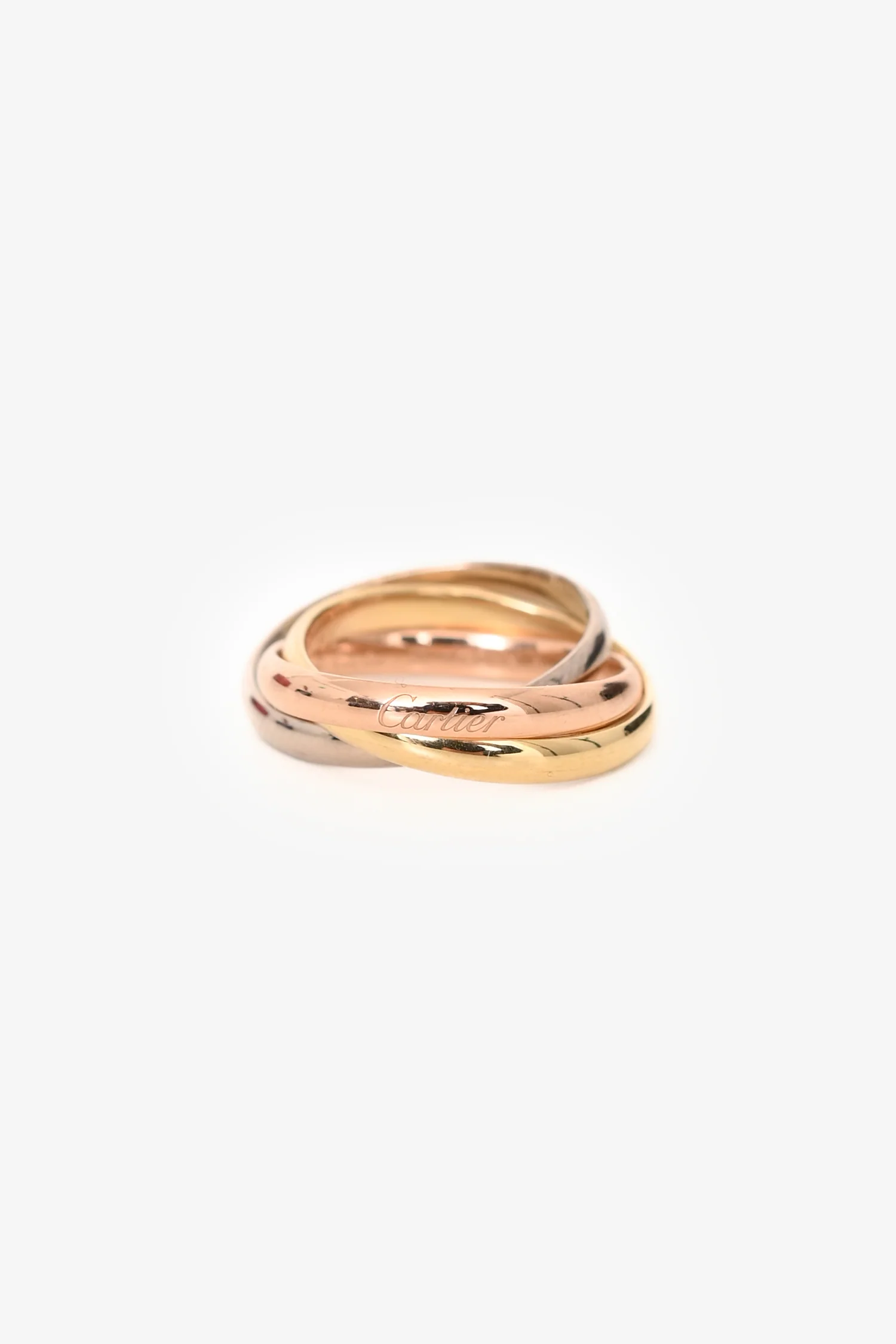 Cartier 18K Yellow/White/Rose Gold Trinity Ring Small Model Size 4 1/2