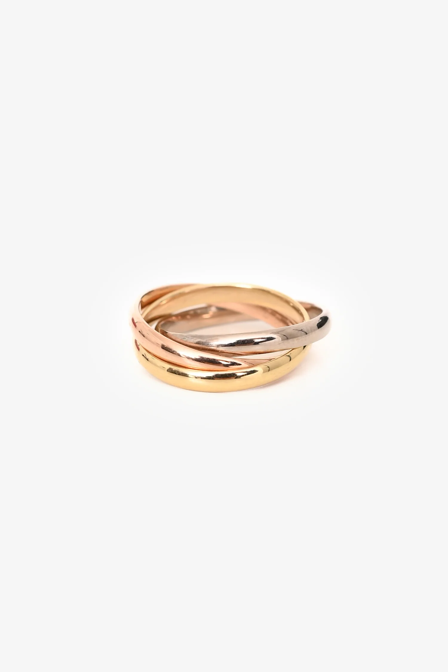 Cartier 18K Yellow/White/Rose Gold Trinity Ring Small Model Size 4 1/2