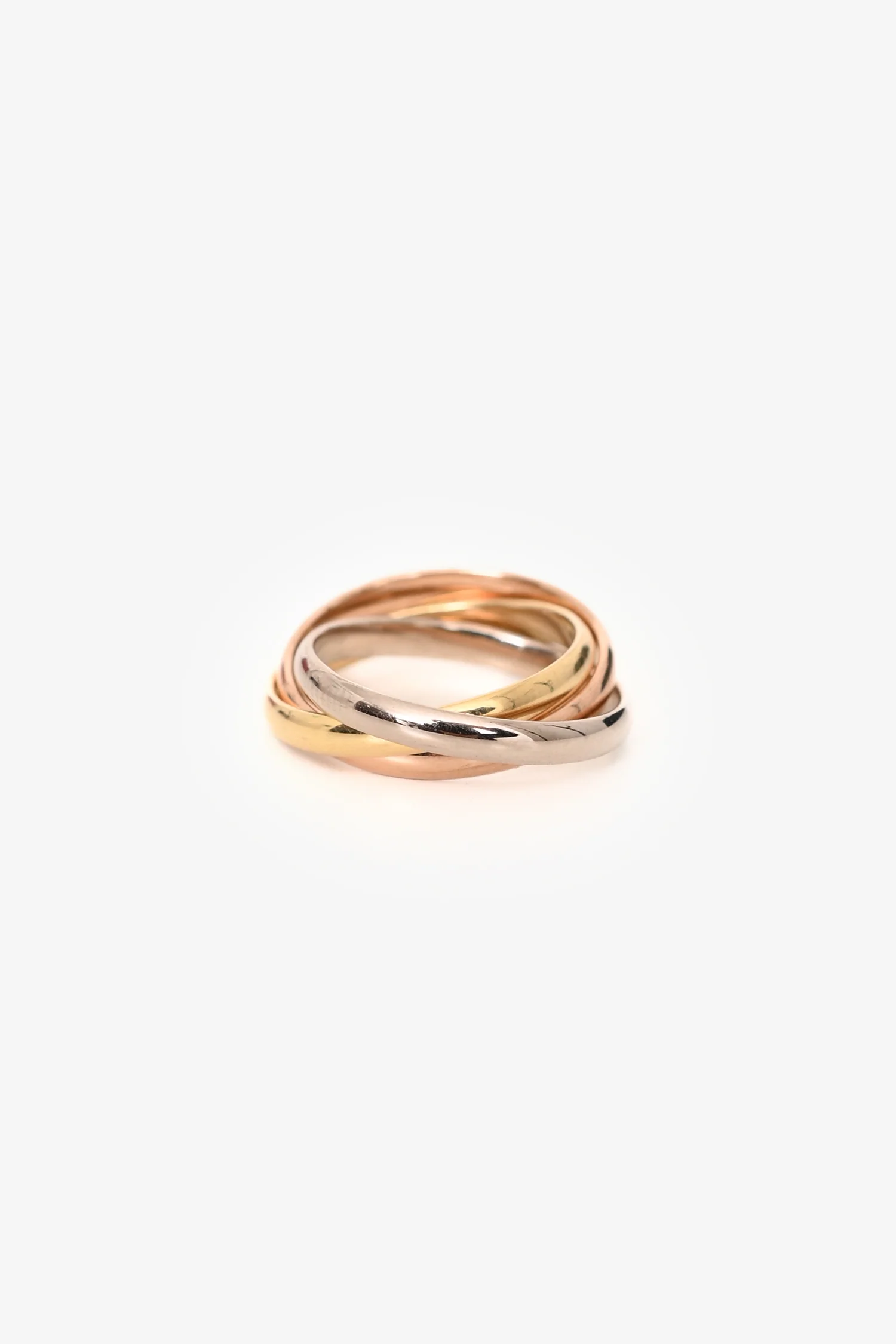 Cartier 18K Yellow/White/Rose Gold Trinity Ring Small Model Size 4 1/2