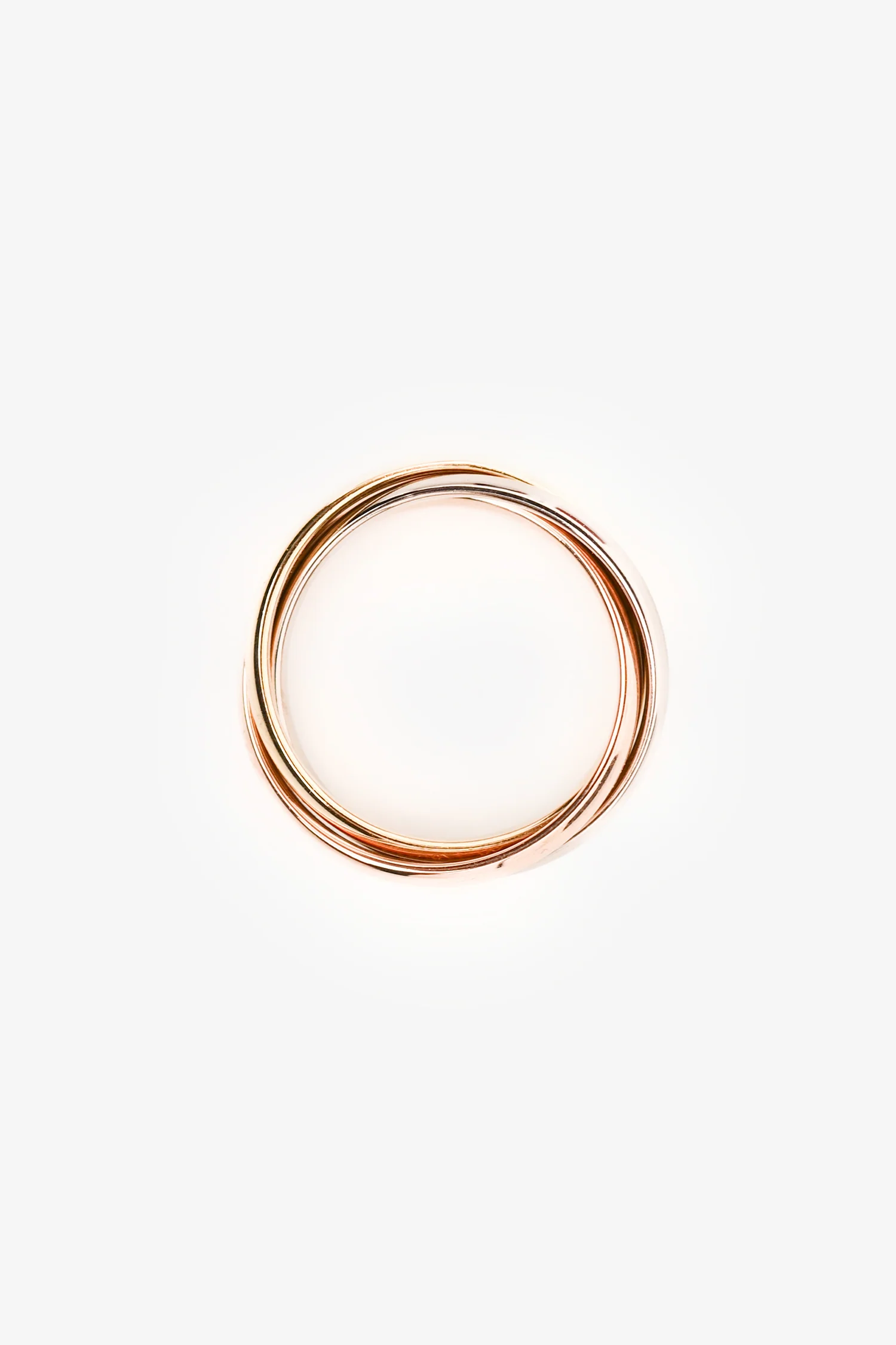 Cartier 18K Yellow/White/Rose Gold Trinity Ring Small Model Size 4 1/2