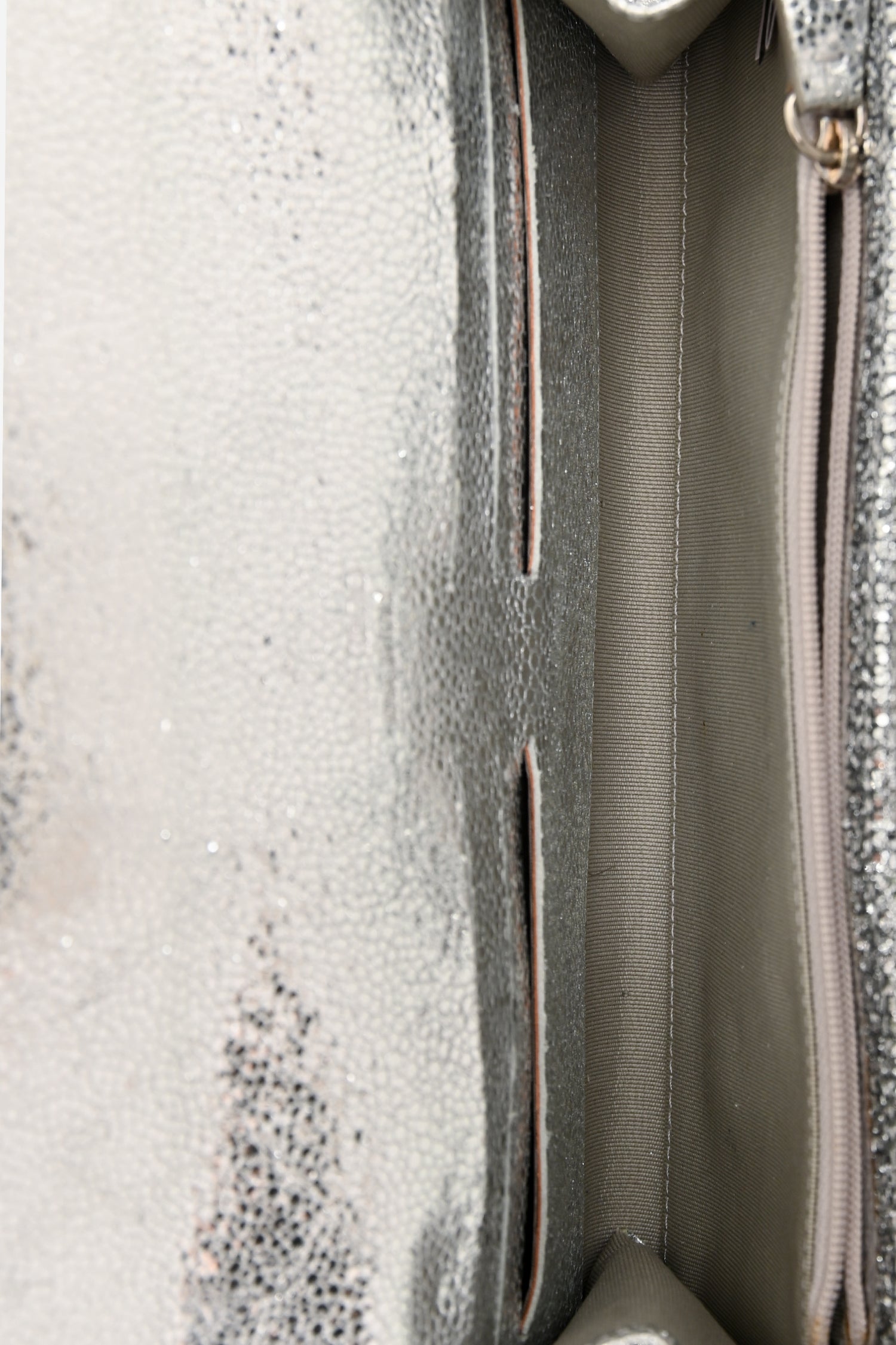 Jimmy Choo Silver Metallic Bow Embellished Evening Shoulder Bag