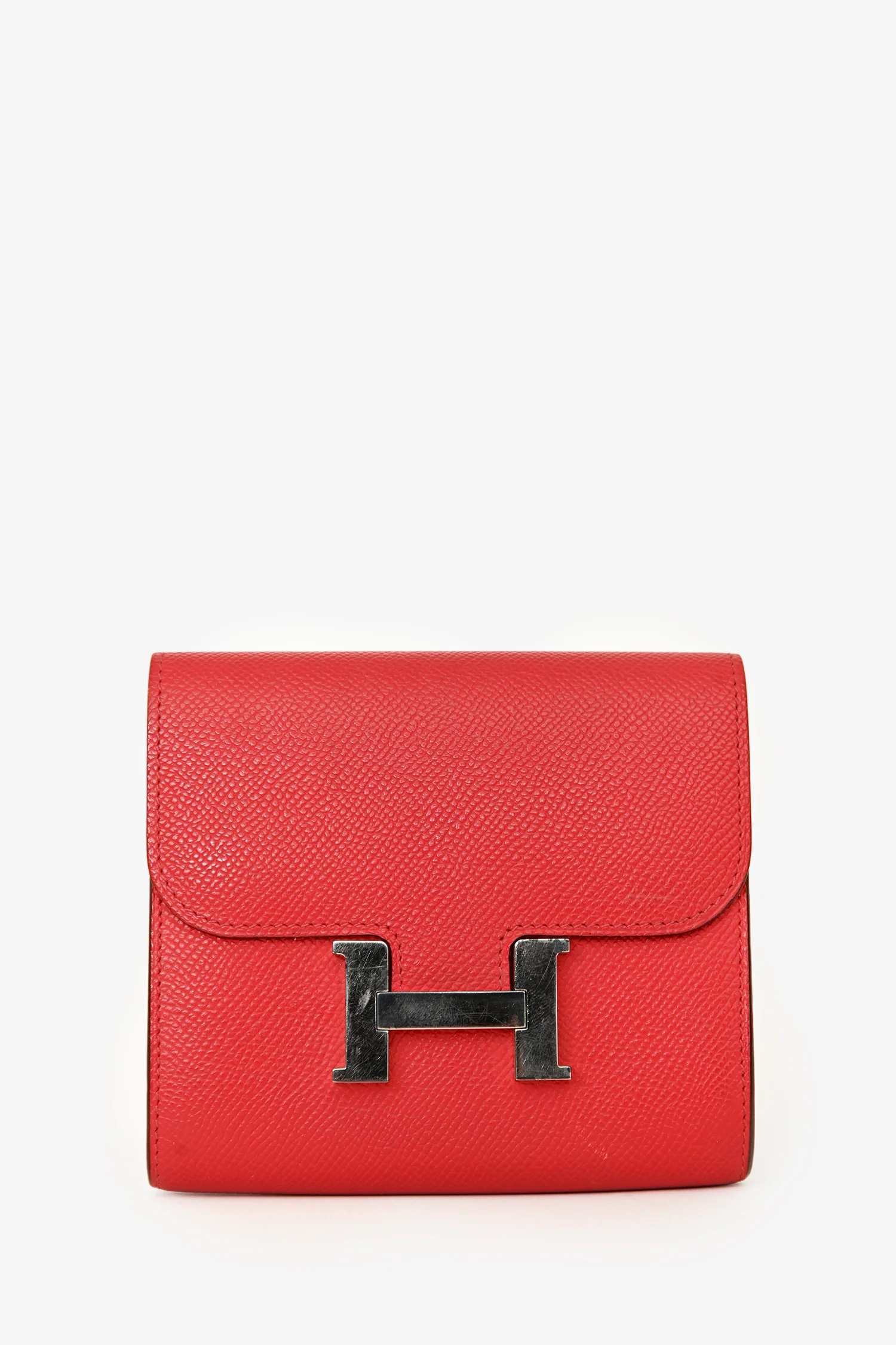 Hermès 2010 Red Epsom Leather Compact Constance Wallet