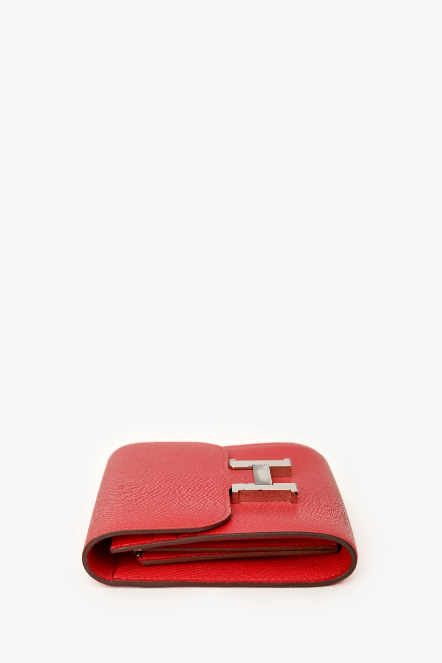 Hermès 2010 Red Epsom Leather Compact Constance Wallet