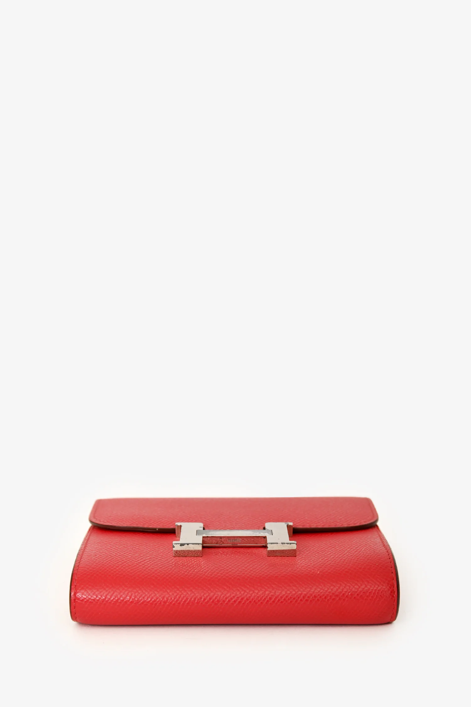 Hermès 2010 Red Epsom Leather Compact Constance Wallet