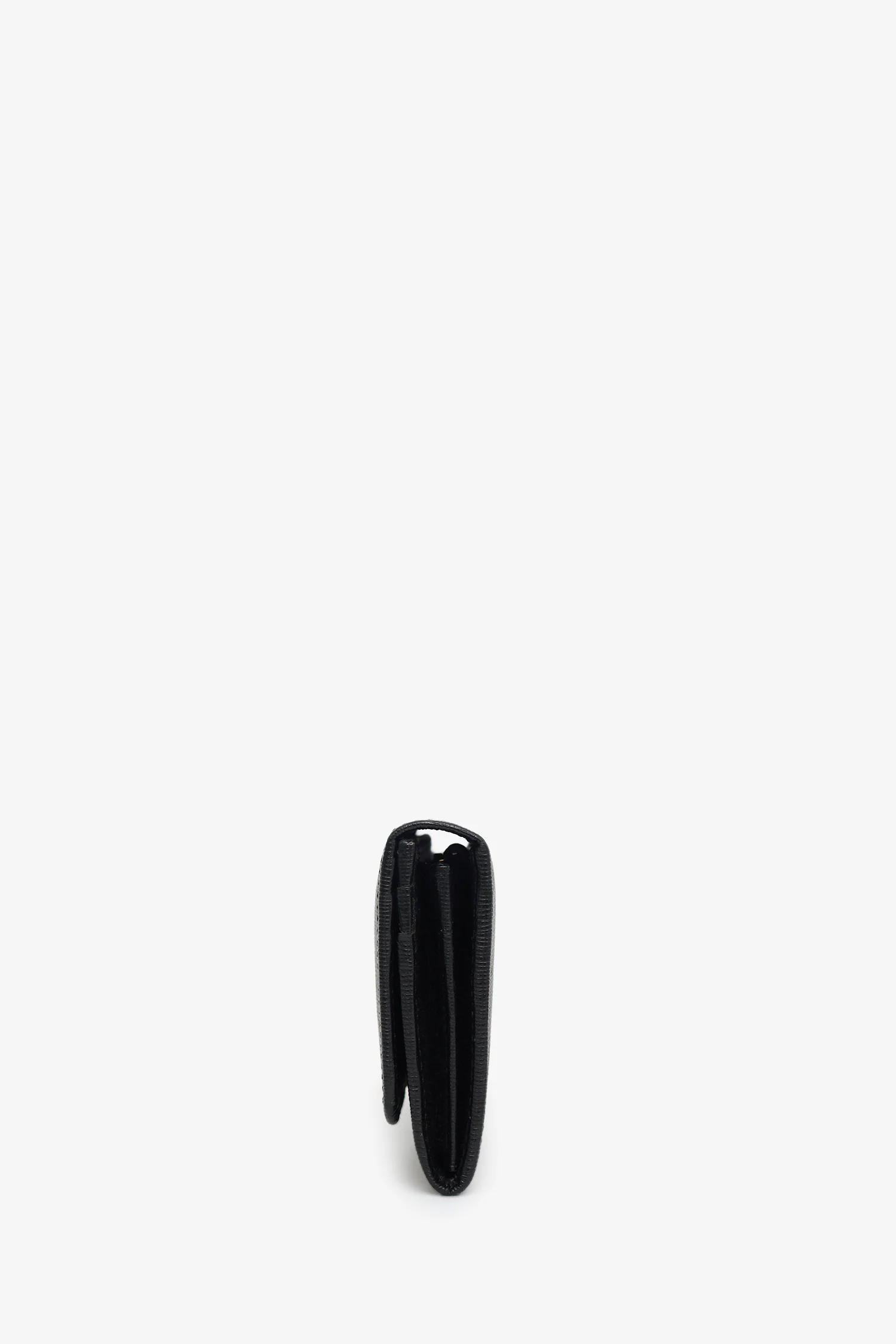 Fendi 2013 Black Leather Continental Wallet