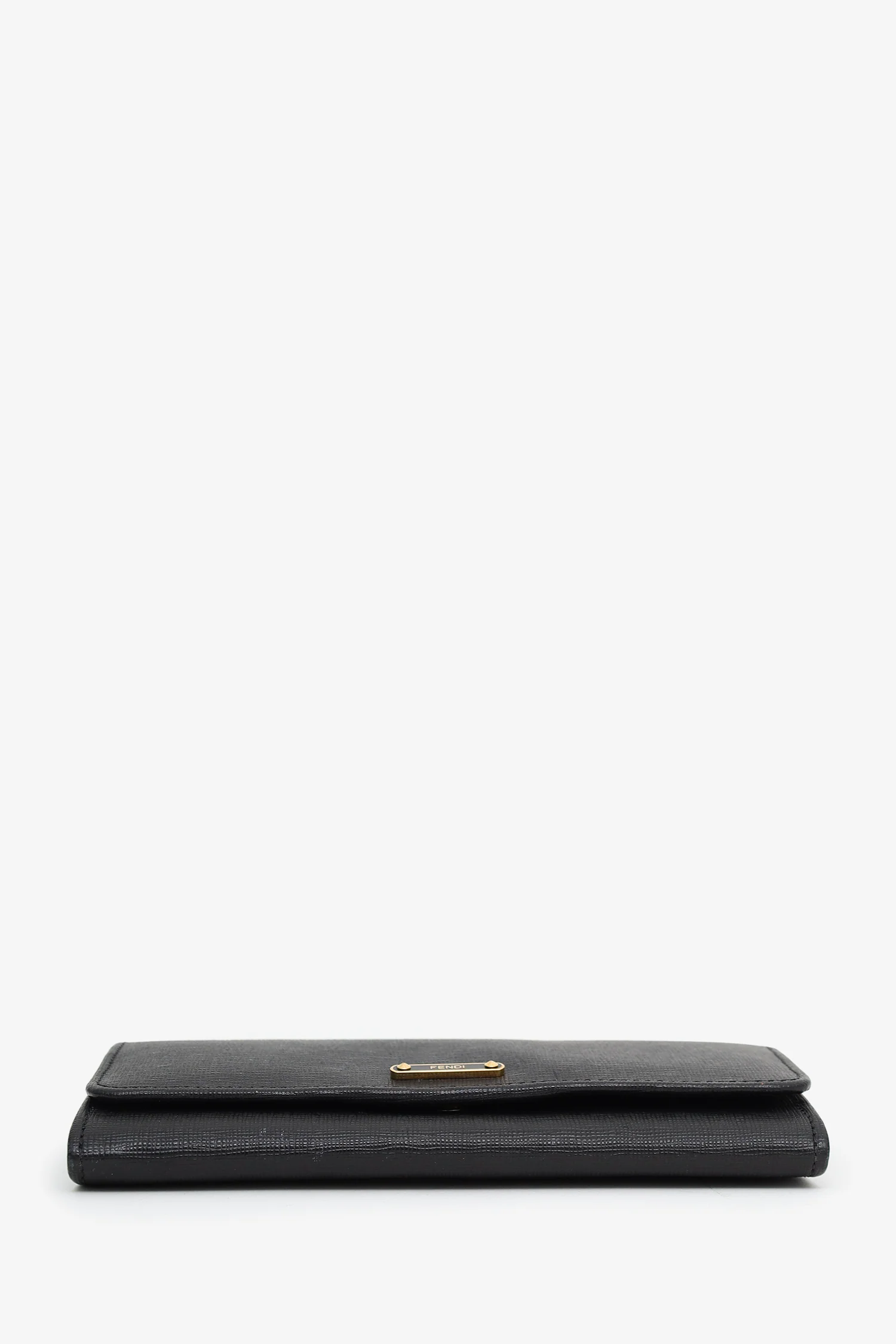 Fendi 2013 Black Leather Continental Wallet