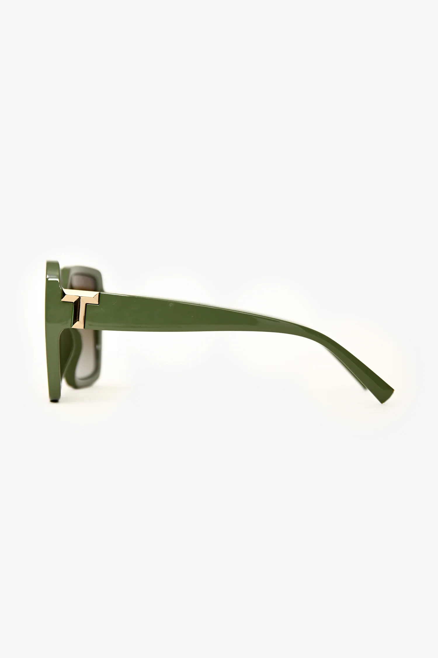 Tiffany & Co. Green Acetate T Oversized Square Tinted Sunglasses