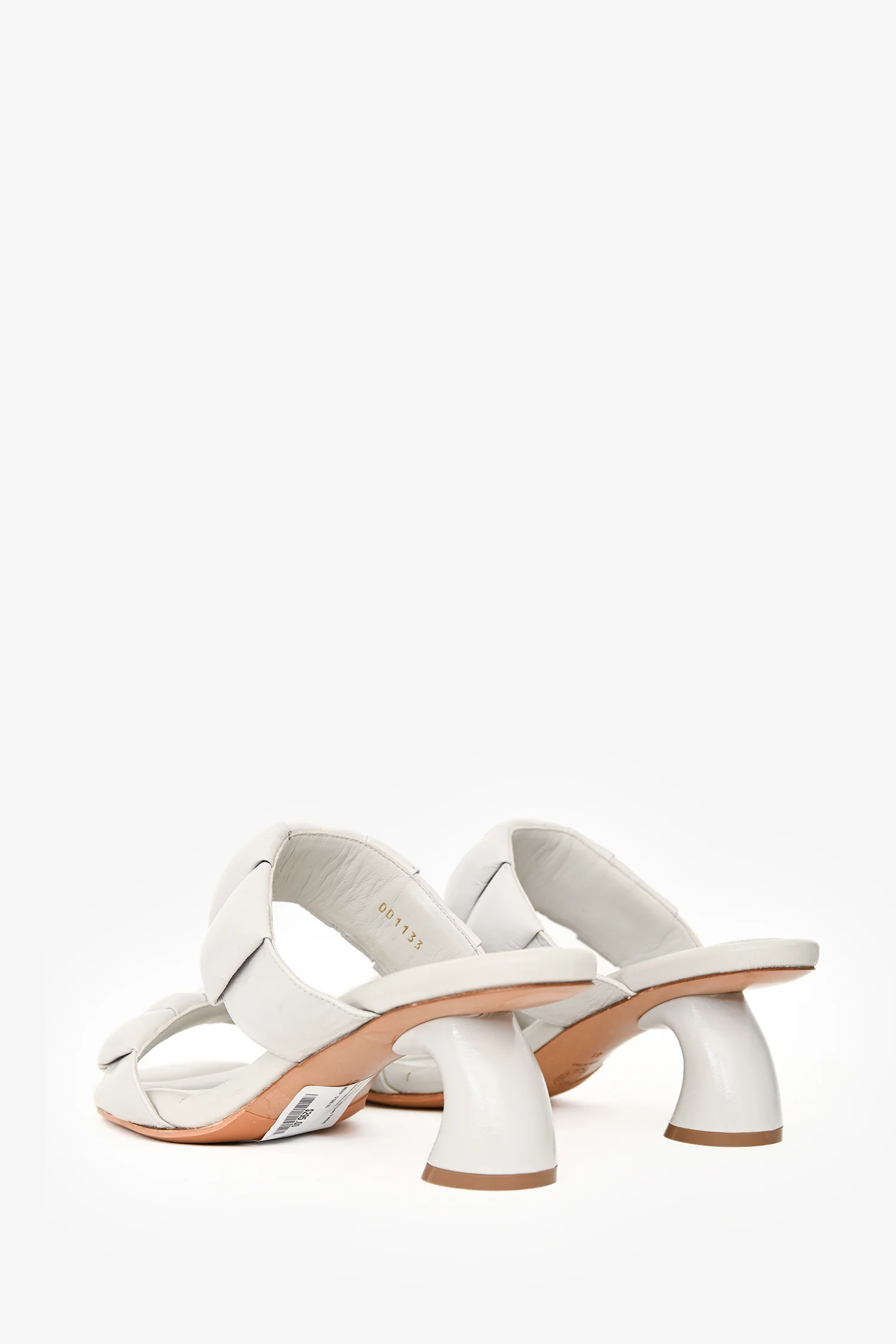 Dries Van Noten Light Grey Padded Sandal Heels Size 41