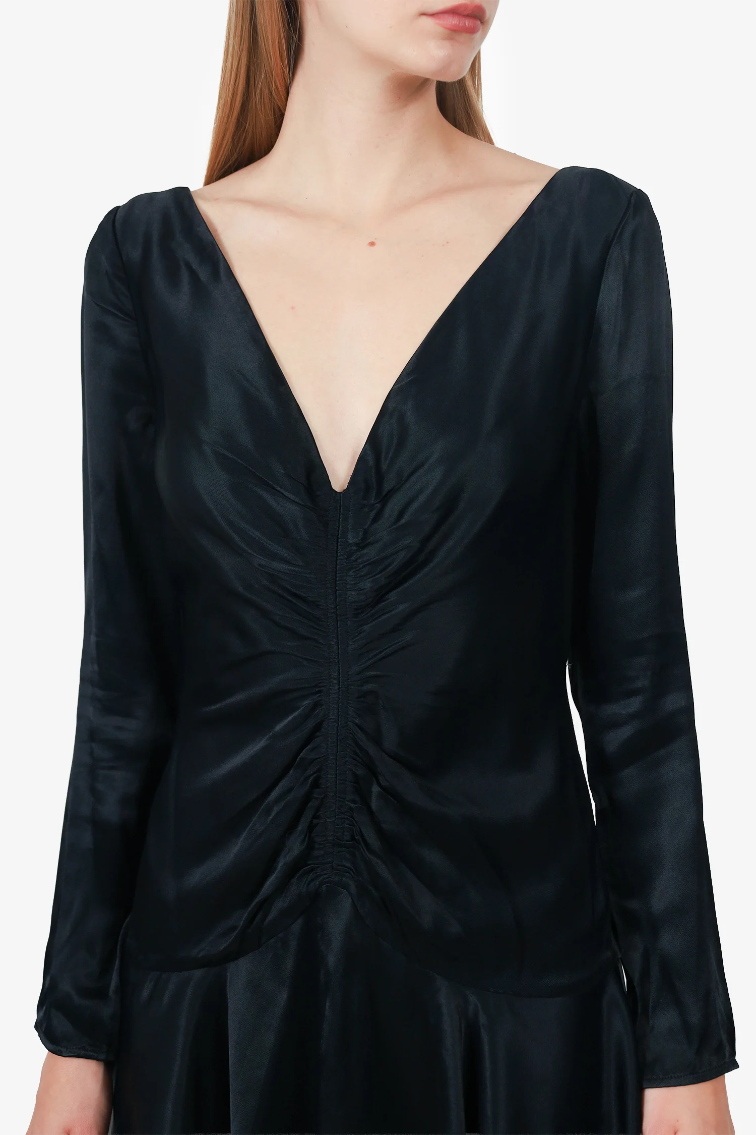 Zimmerman Black Satin Long Sleeve Mini Dress Size 1