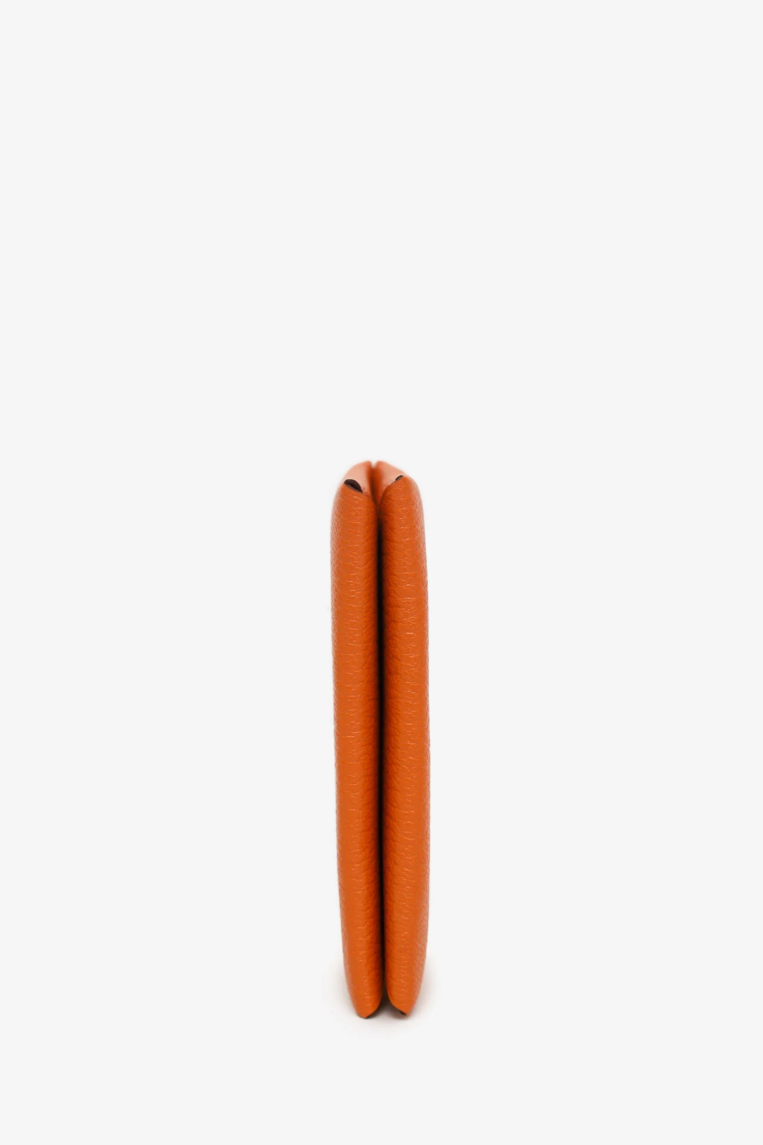 Hermès 2018 Orange Leather Calvi Card Holder