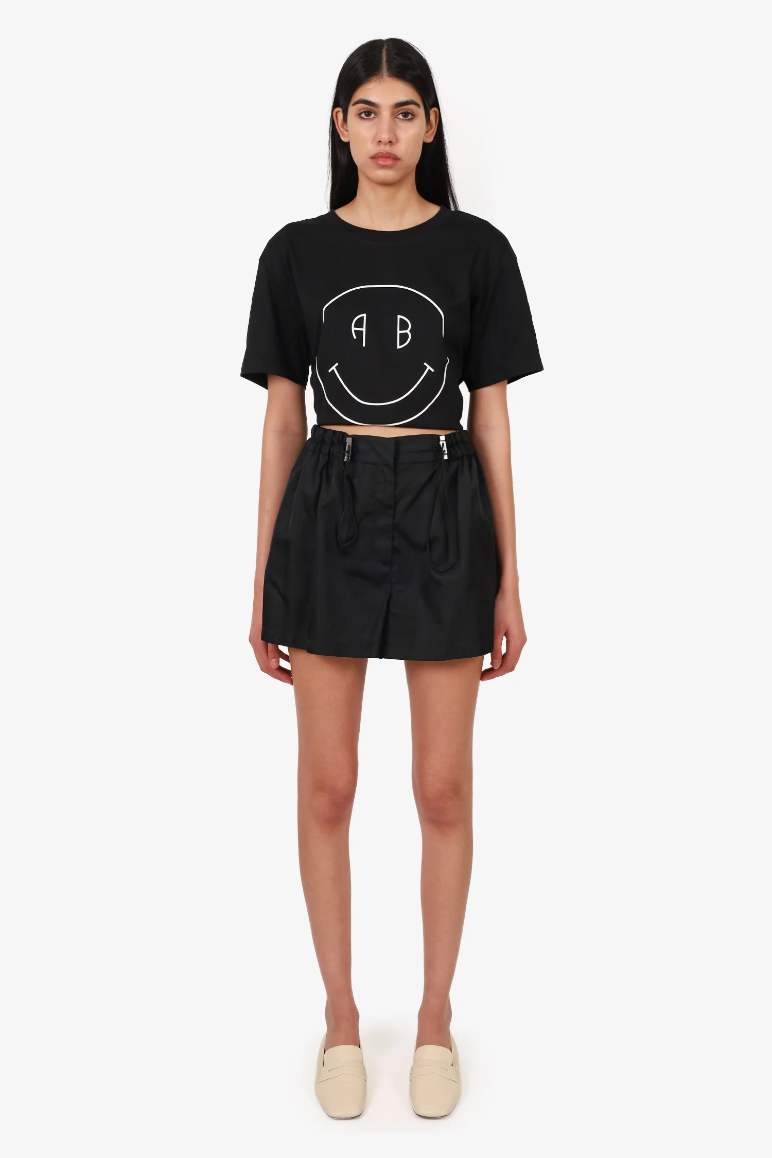 Givenchy Black Nylon High-waist Wide-leg Shorts Size 42