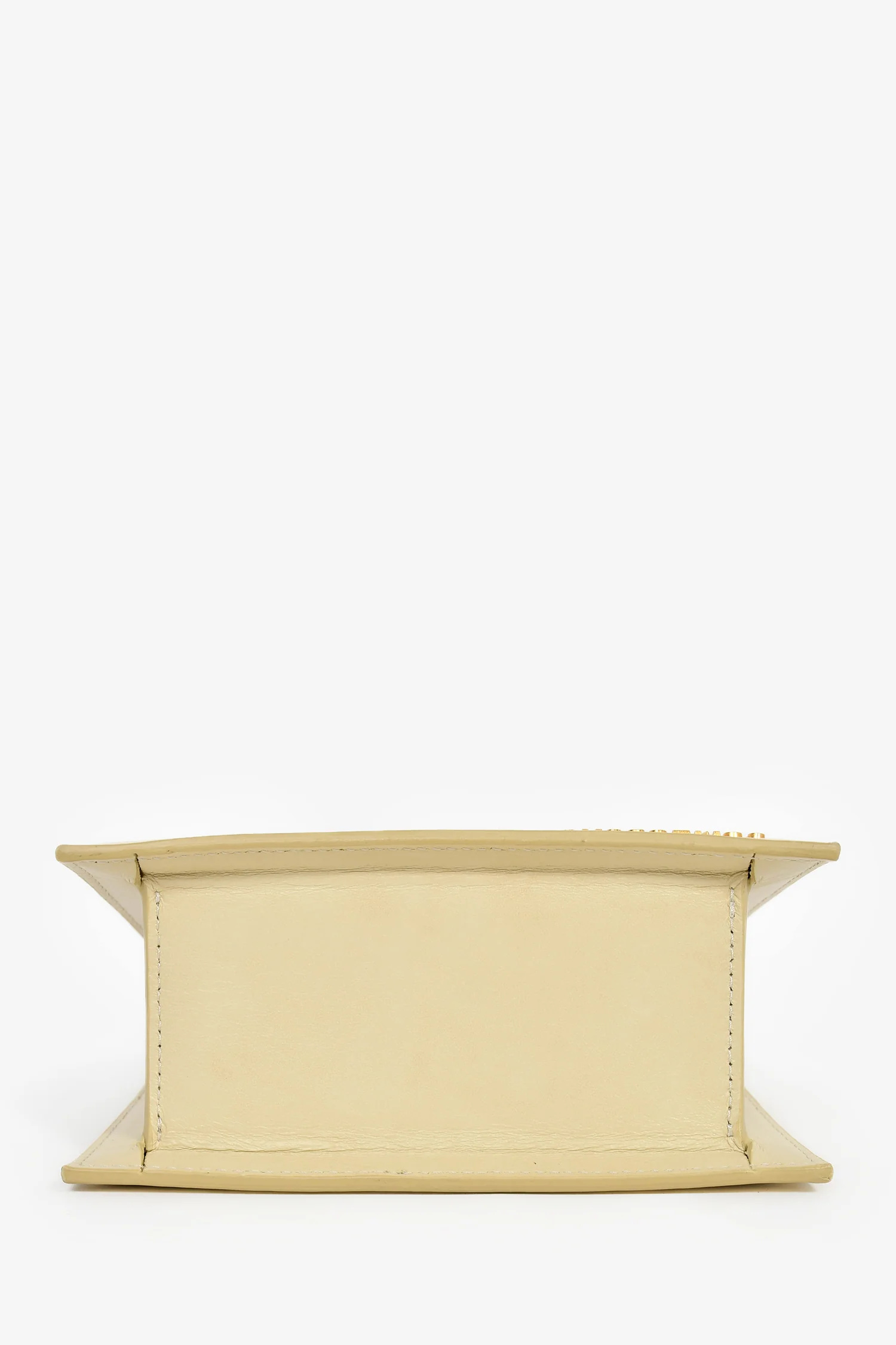 Jacquemus Cream Leather Medium 'Le Chiquito' Top Handle with Strap