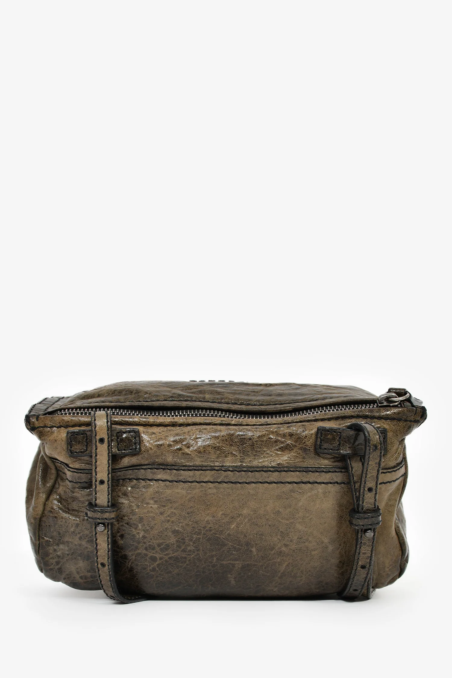 Givenchy Brown Crinkled Leather Mini Pandora Crossbody