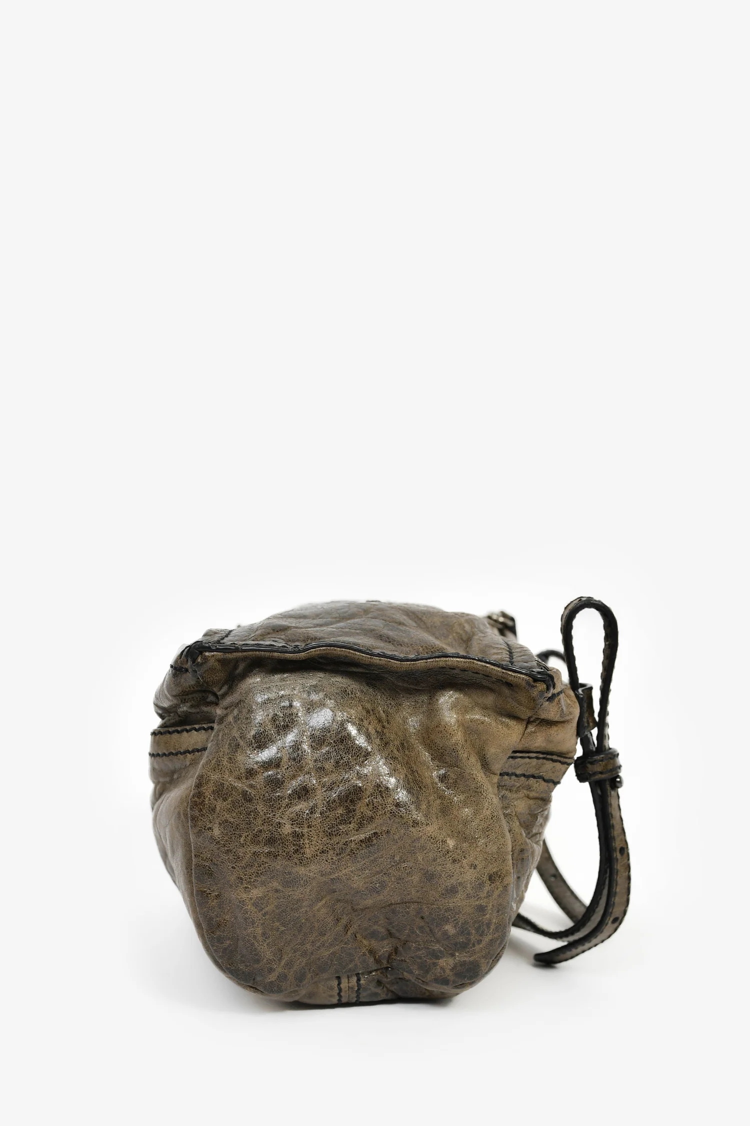 Givenchy Brown Crinkled Leather Mini Pandora Crossbody