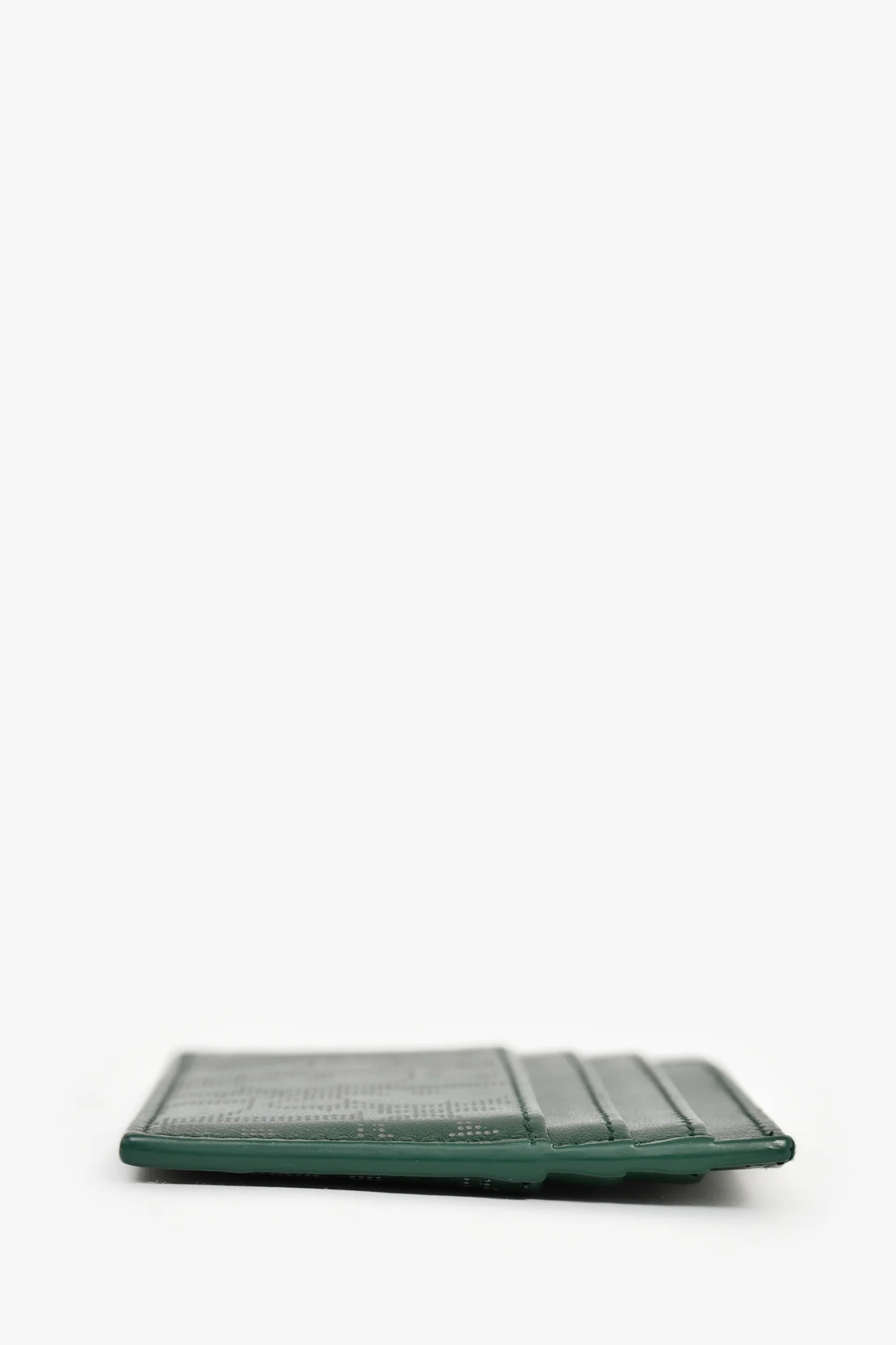 Christian Dior 2021 Green Oblique Leather Card Holder
