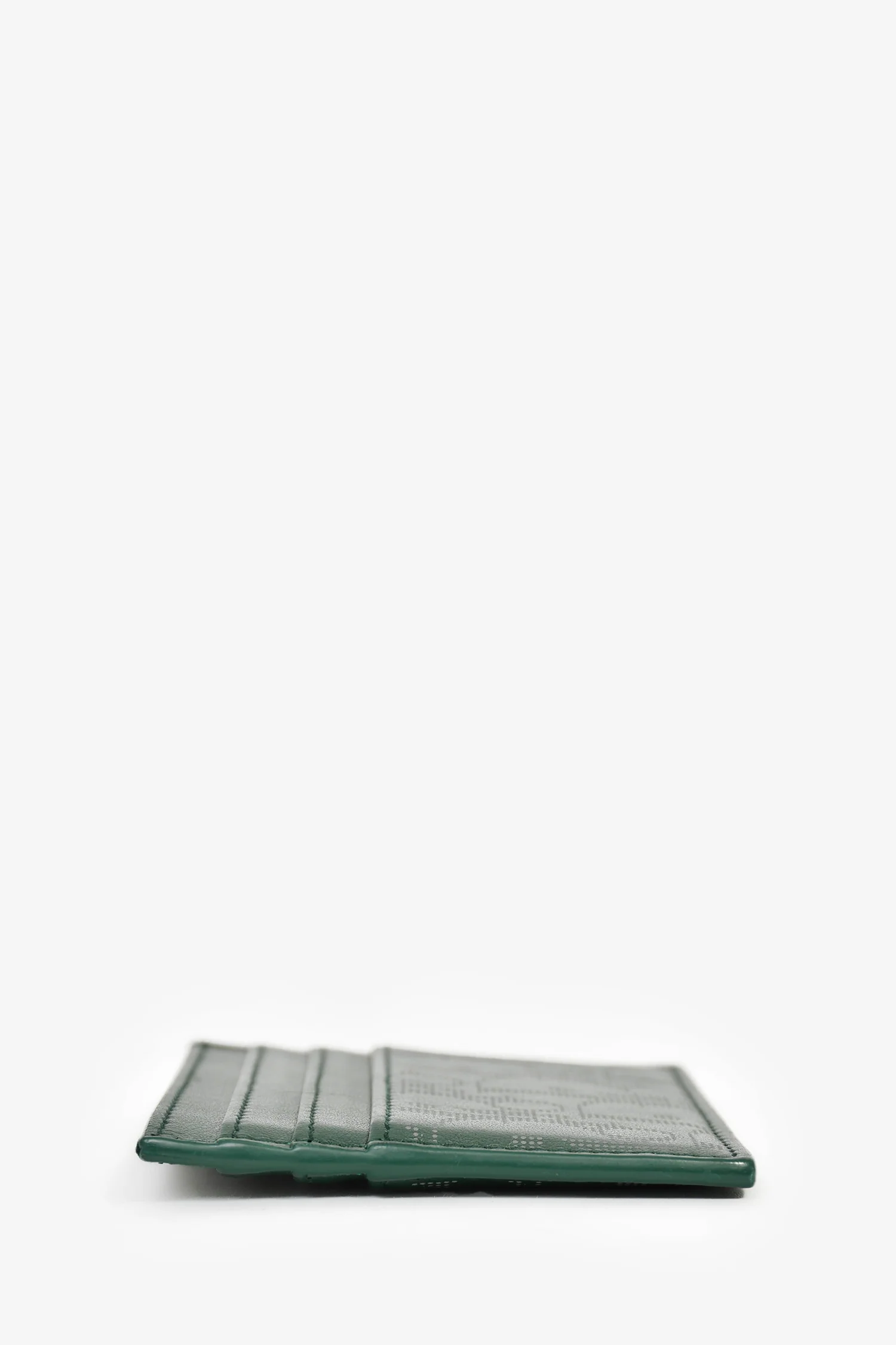 Christian Dior 2021 Green Oblique Leather Card Holder