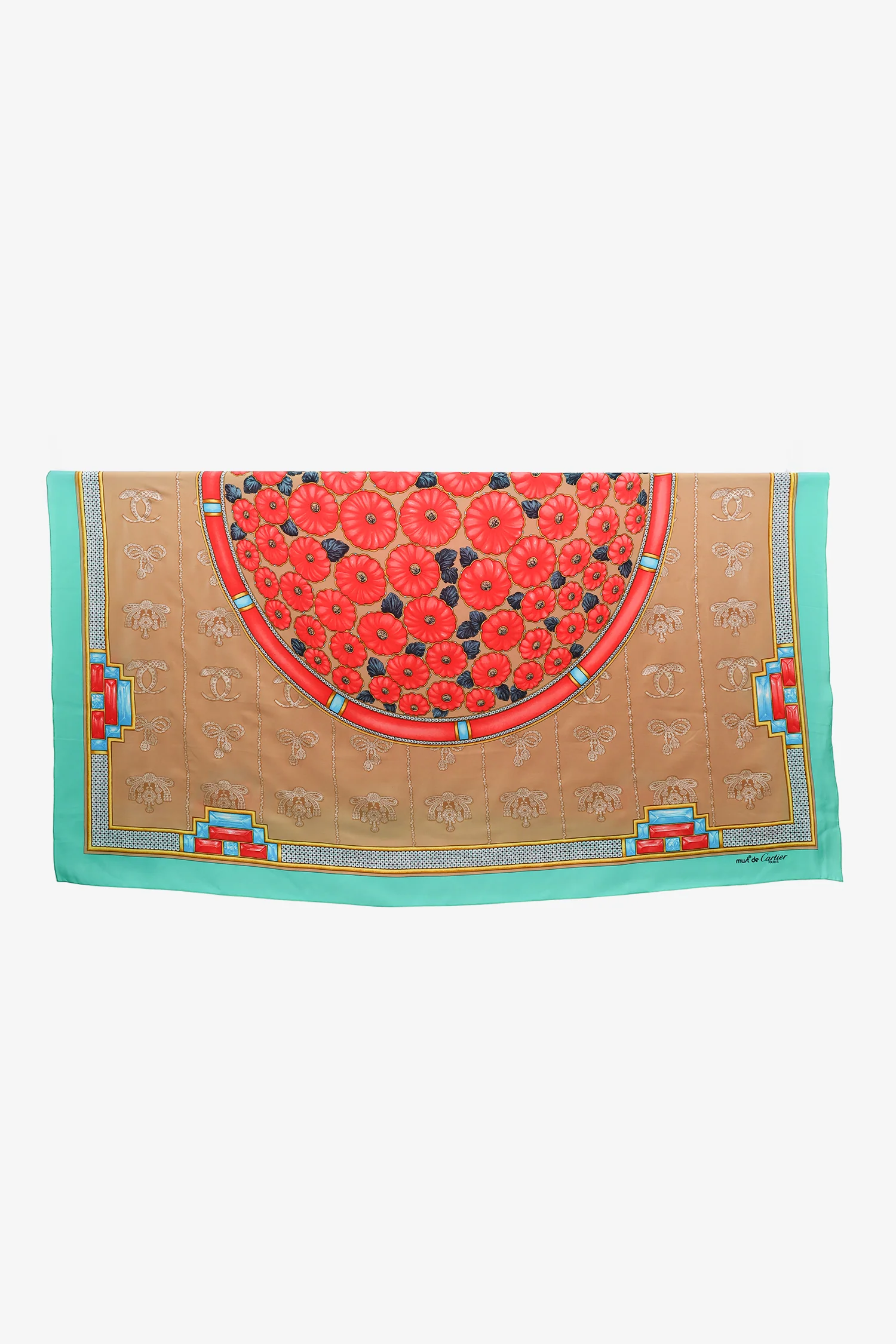 Cartier Multicolour Silk Floral Printed Scarf