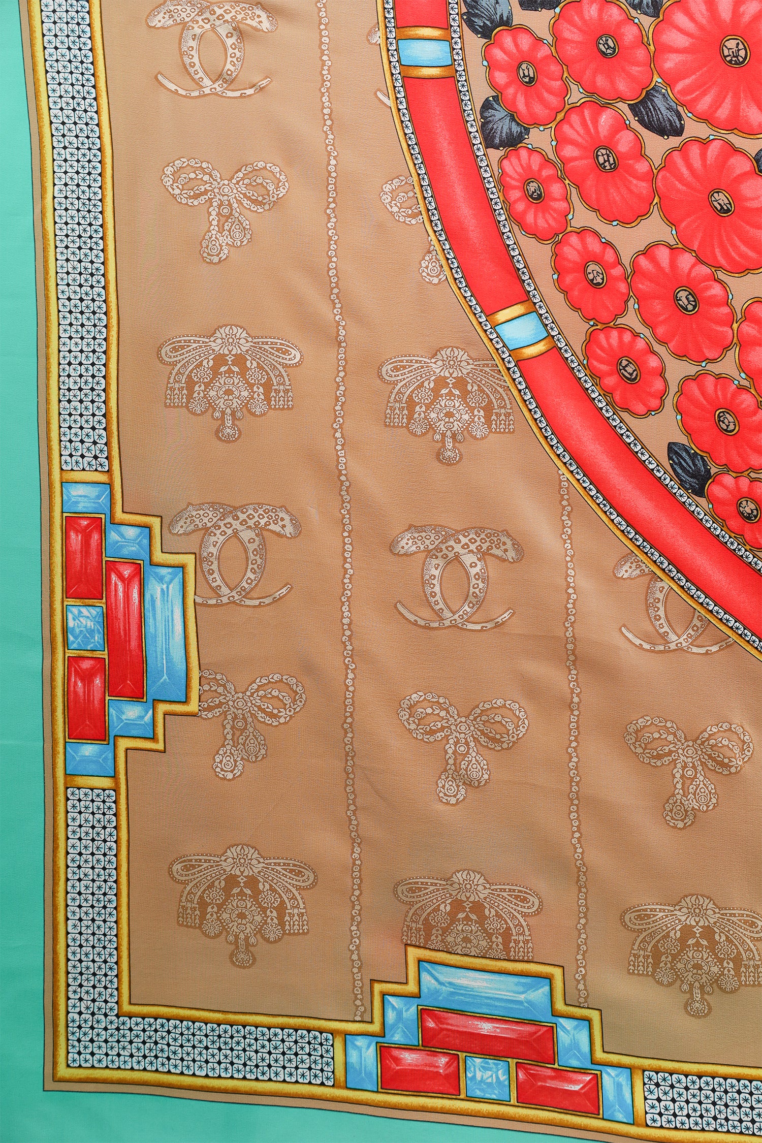 Cartier Multicolour Silk Floral Printed Scarf