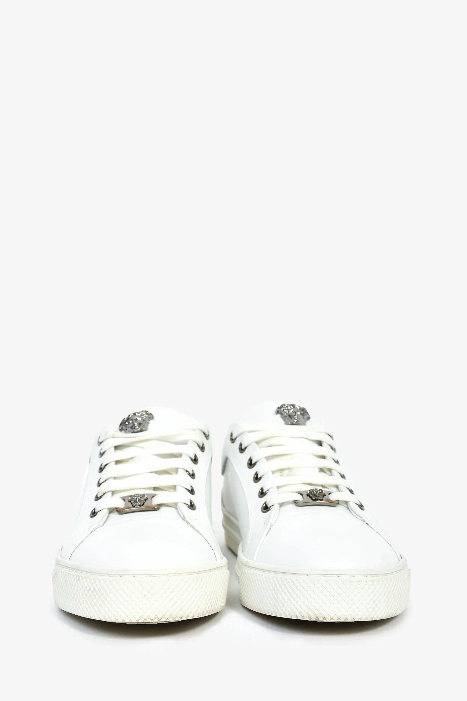 Versace White Leather Medusa Sneakers Size 38 Mens