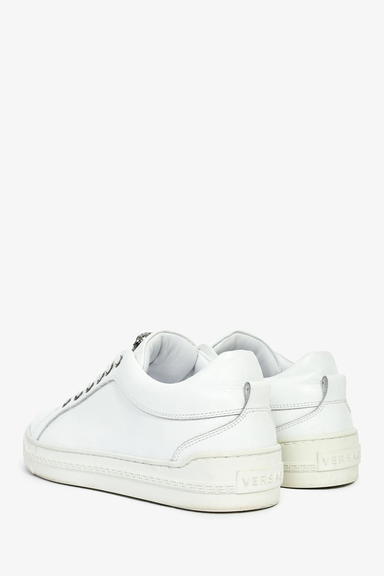 Versace White Leather Medusa Sneakers Size 38 Mens