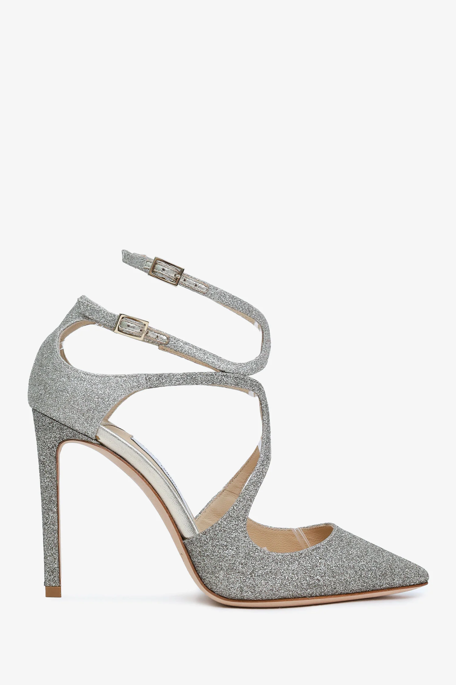 Jimmy Choo Gold Glitter Lancer 100 Heels Size 36.5