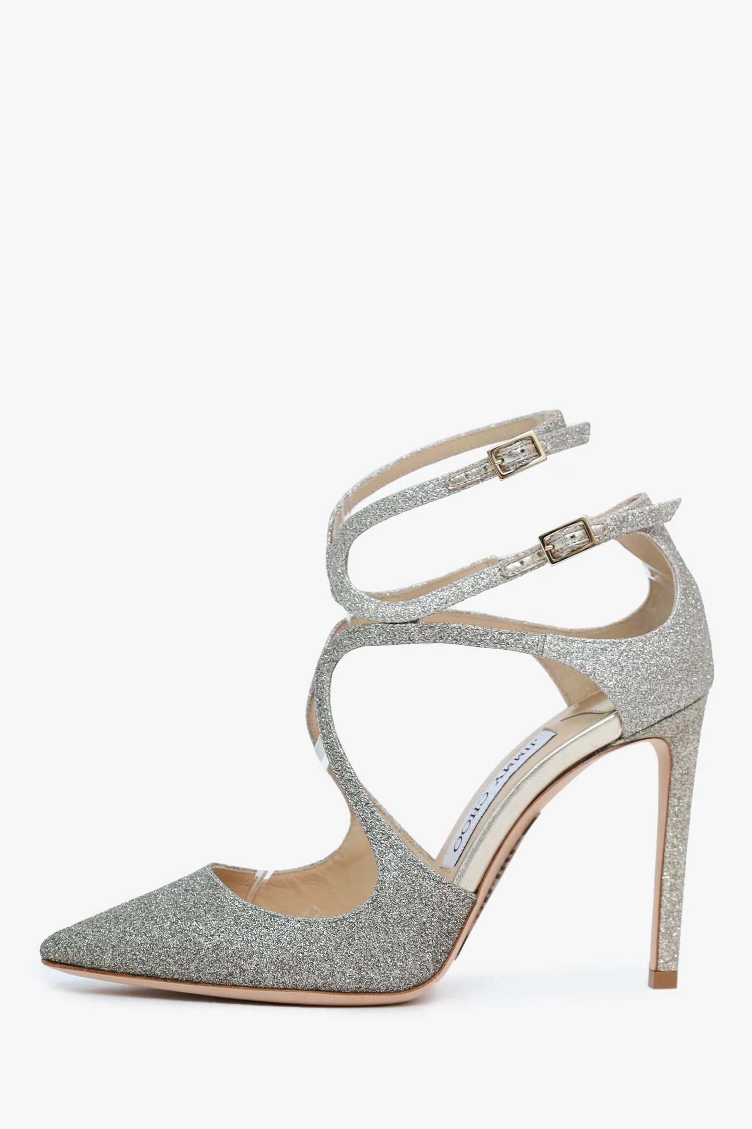 Jimmy Choo Gold Glitter Lancer 100 Heels Size 36.5