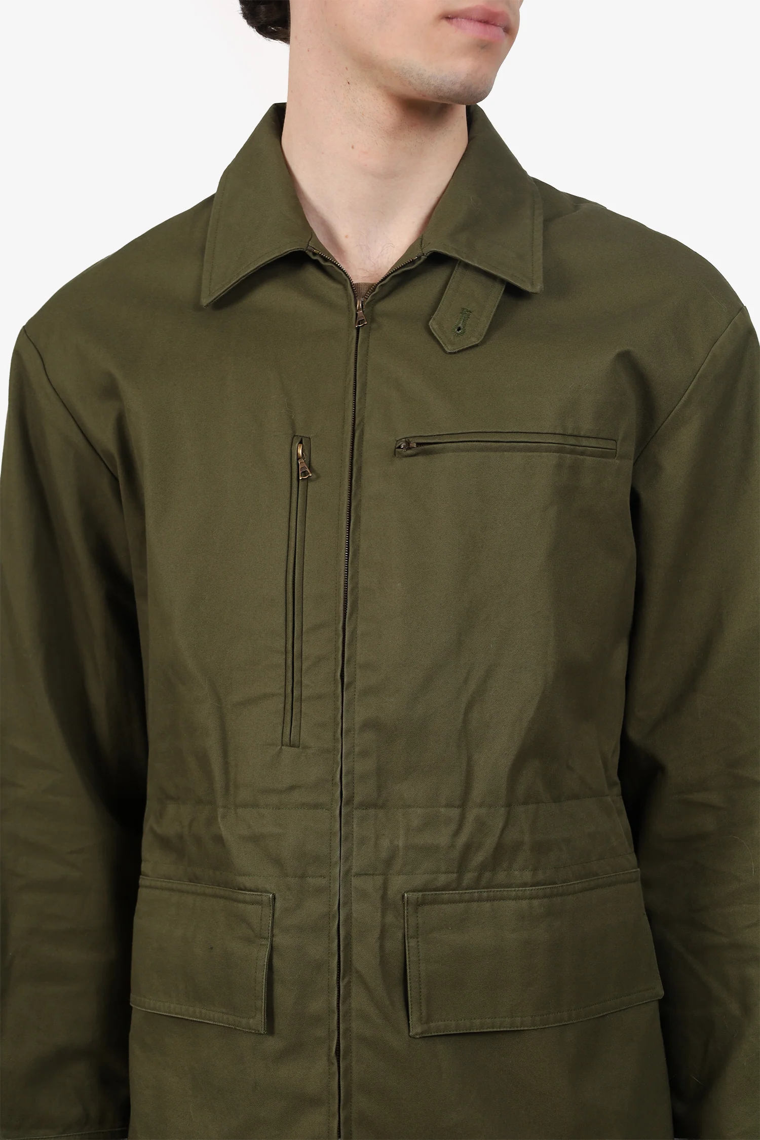 Dries Van Noten Green Drawstring Safari Zip-up Jacket Size S Mens